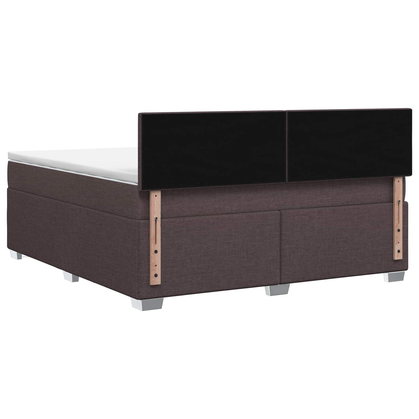 vidaXL Κρεβάτι Box Spring με Στρώμα και LED Σκούρο Καφέ 140 x 200 cm