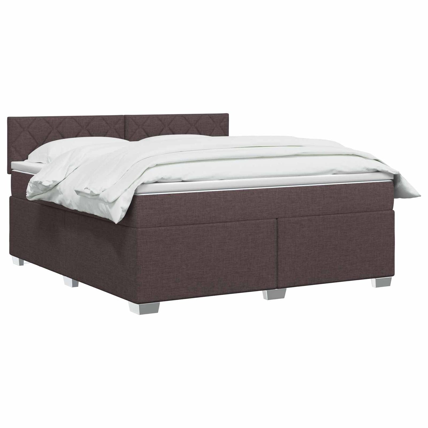 vidaXL Κρεβάτι Box Spring με Στρώμα και LED Σκούρο Καφέ 140 x 200 cm