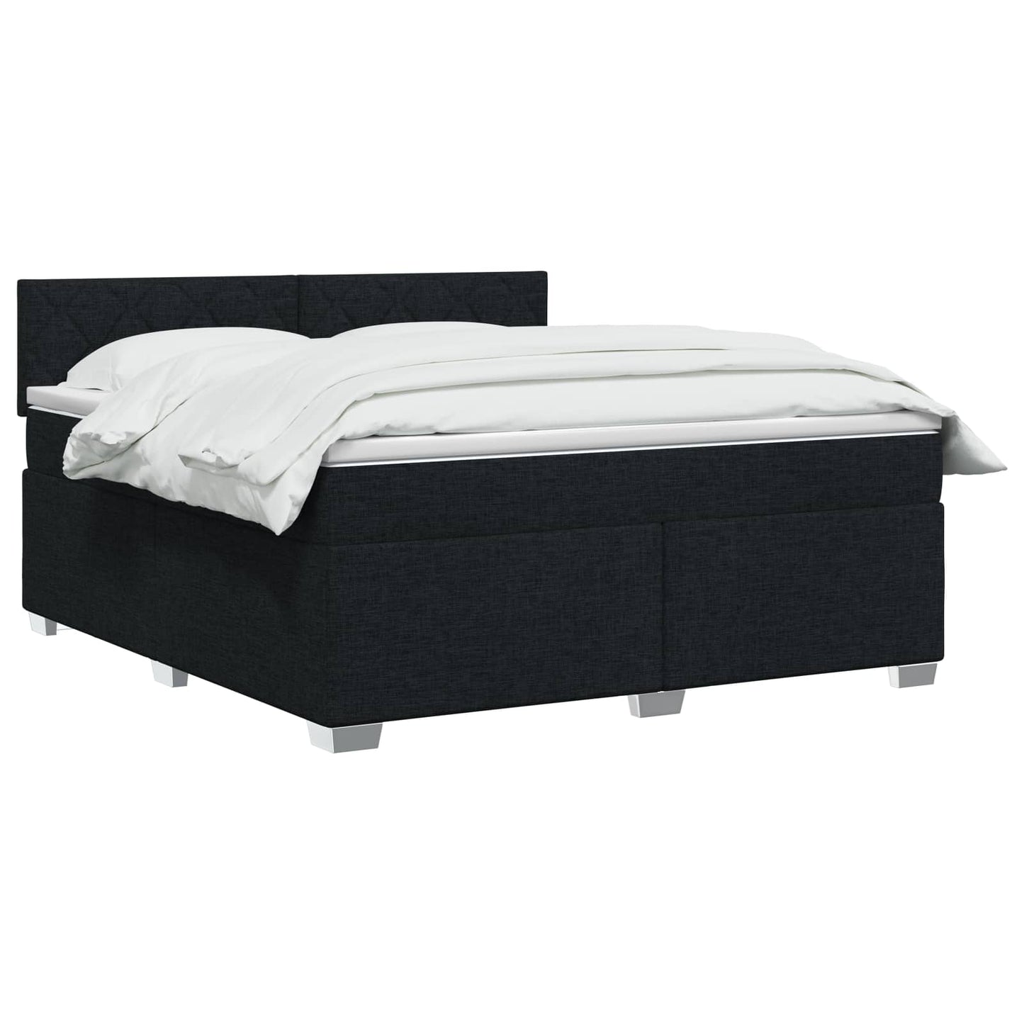 vidaXL Κρεβάτι Box Spring με Στρώμα και LED Μαύρο 160 x 200 cm Ύφασμα