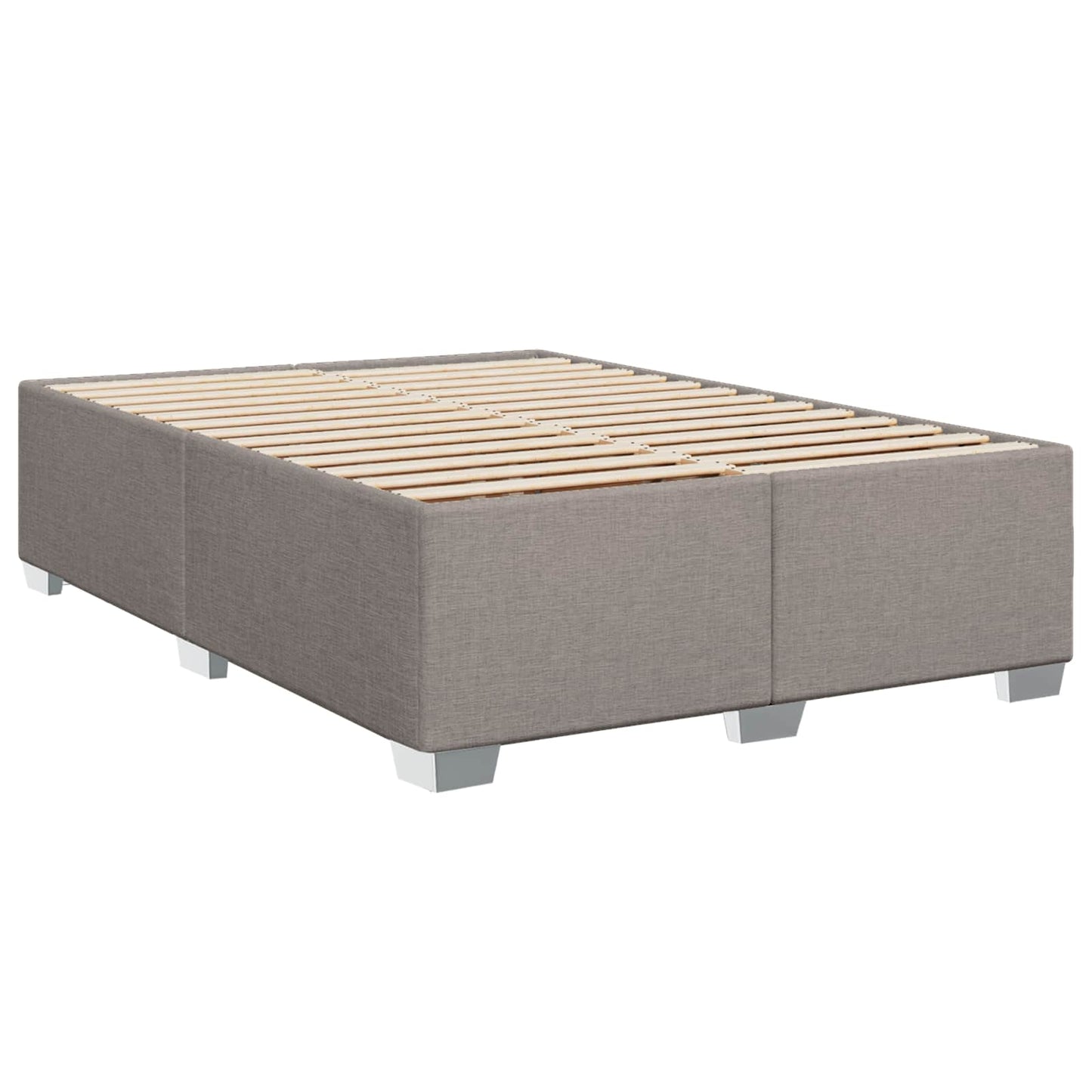 vidaXL Κρεβάτι Box Spring με Στρώμα και LED Taupe 160 x 200 cm Ύφασμα