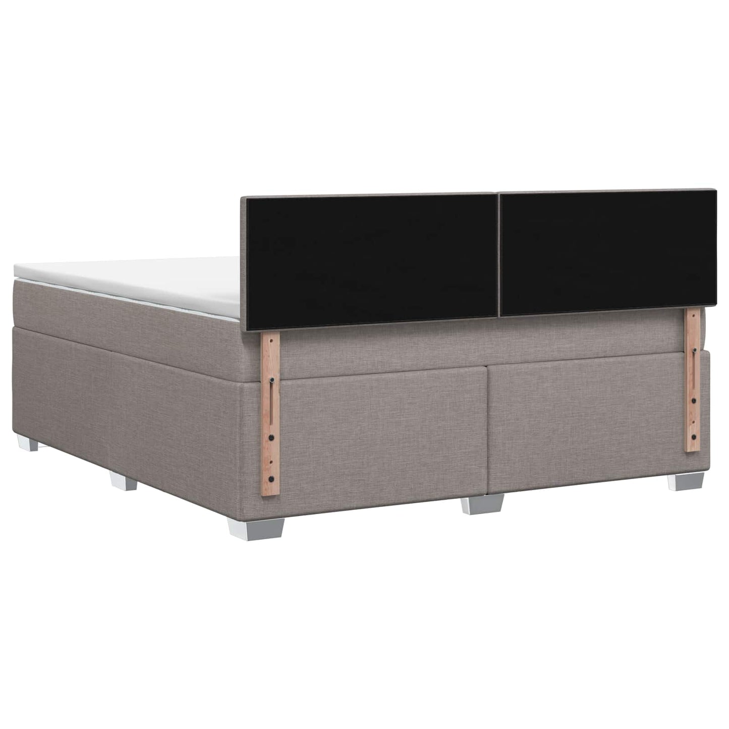 vidaXL Κρεβάτι Box Spring με Στρώμα και LED Taupe 160 x 200 cm Ύφασμα