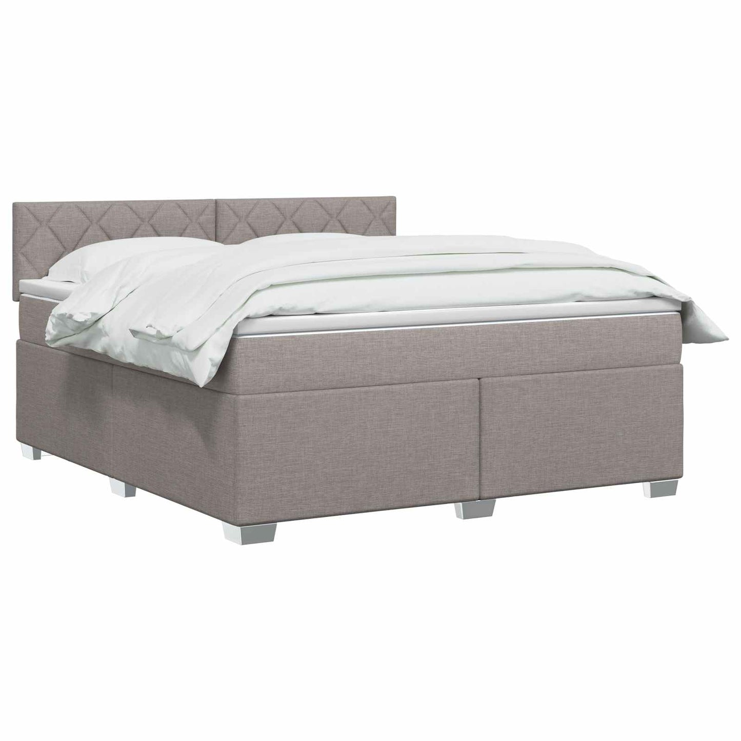 vidaXL Κρεβάτι Box Spring με Στρώμα και LED Taupe 180 x 200 cm Ύφασμα