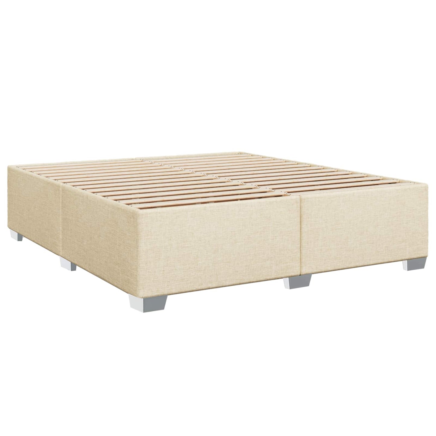 vidaXL Κρεβάτι Box Spring με Στρώμα και LED Κρεμ 180 x 200 cm Ύφασμα