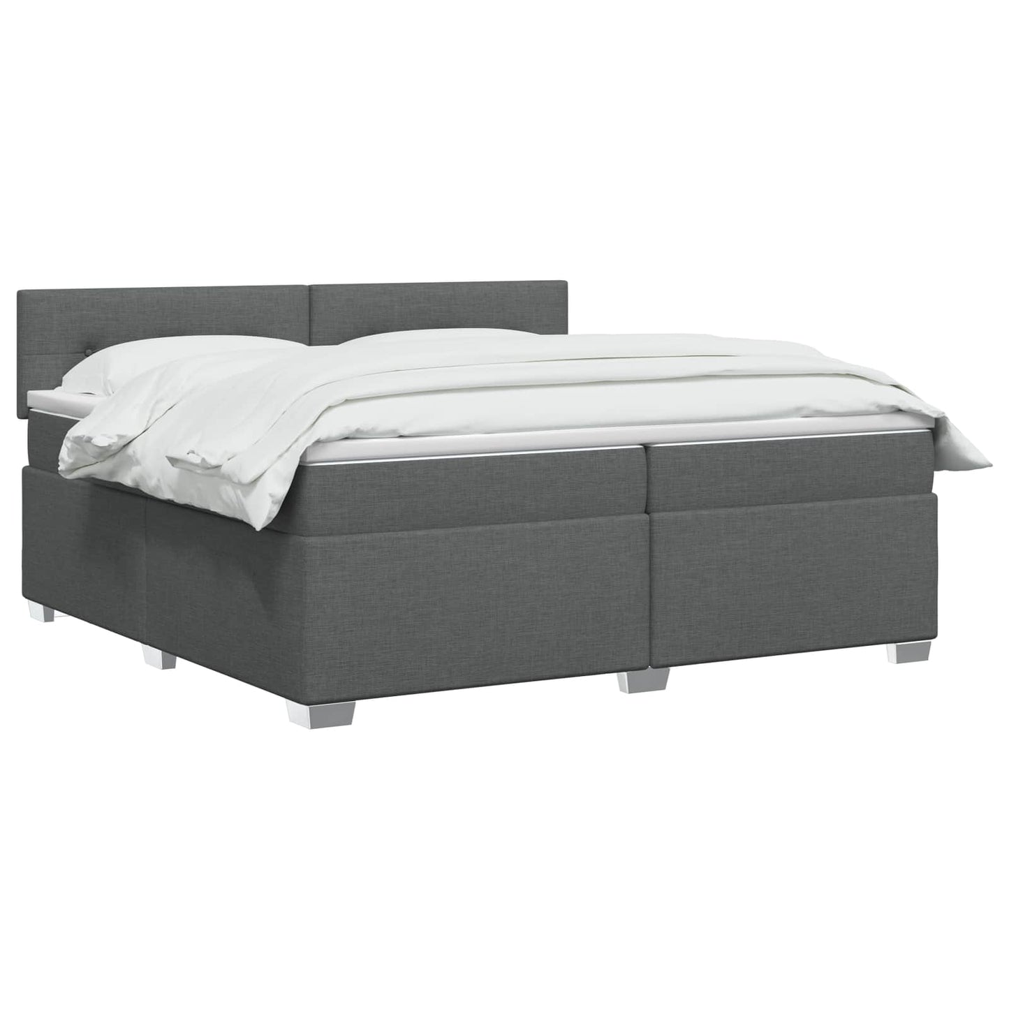 vidaXL Κρεβάτι Box Spring με Στρώμα και LED Σκούρο Γκρι 200 x 200 cm