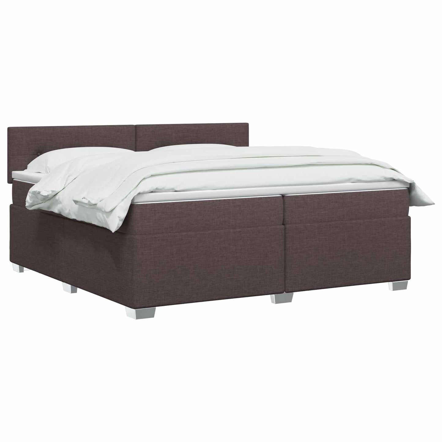 vidaXL Κρεβάτι Box Spring με Στρώμα και LED Σκούρο Καφέ 200 x 200 cm