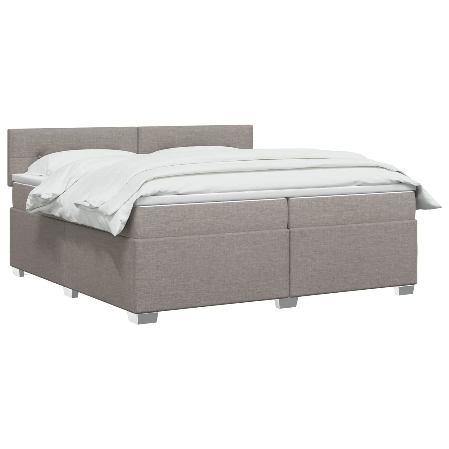 vidaXL Κρεβάτι Box Spring με Στρώμα και LED Taupe 200 x 200 cm Ύφασμα