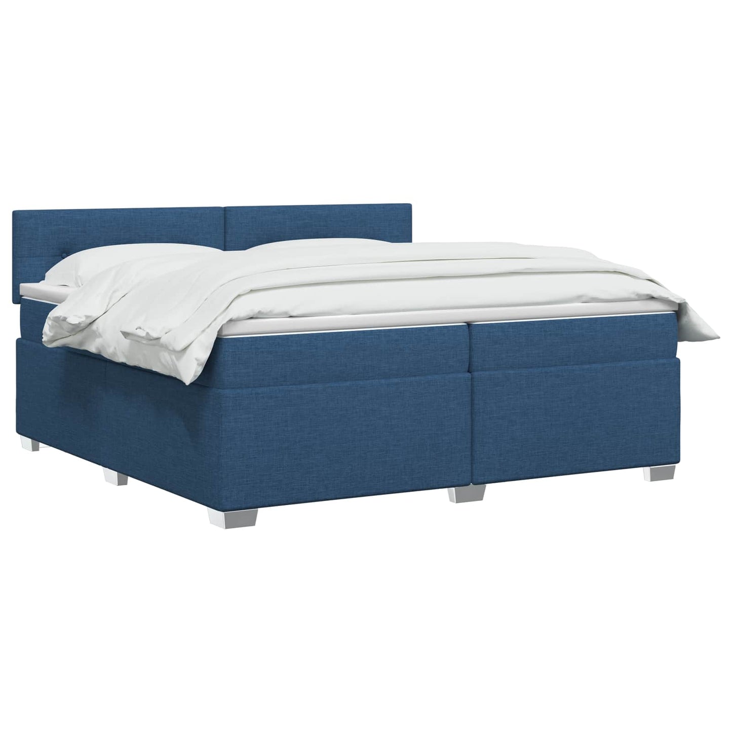 vidaXL Κρεβάτι Box Spring με Στρώμα και LED Μπλε 200 x 200 cm Ύφασμα