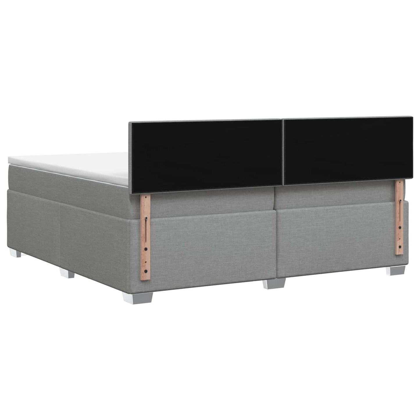 vidaXL Κρεβάτι Box Spring με Στρώμα και LED Ανοιχτό γκρι 200 x 200 cm
