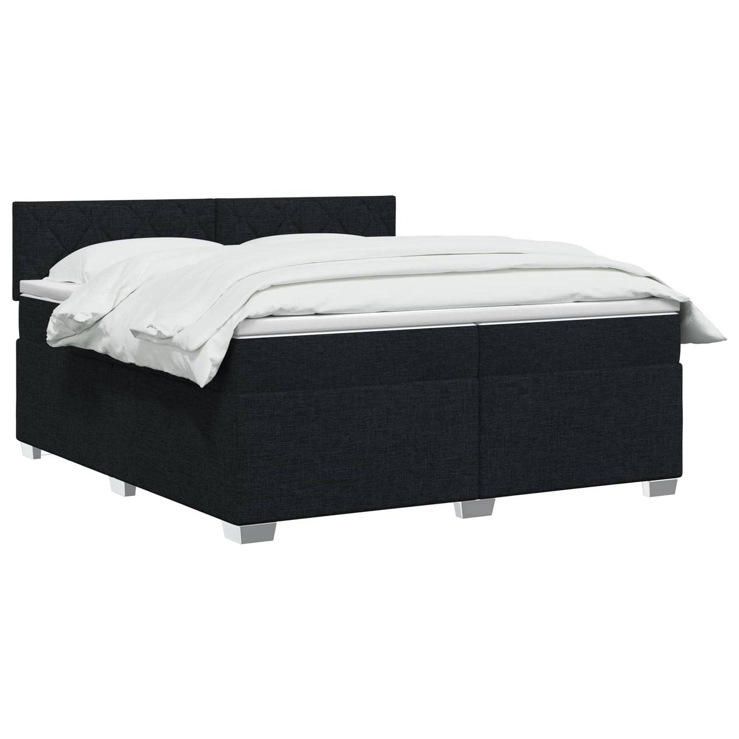 vidaXL Κρεβάτι Box Spring με Στρώμα και LED Μαύρο 200 x 200 cm Ύφασμα