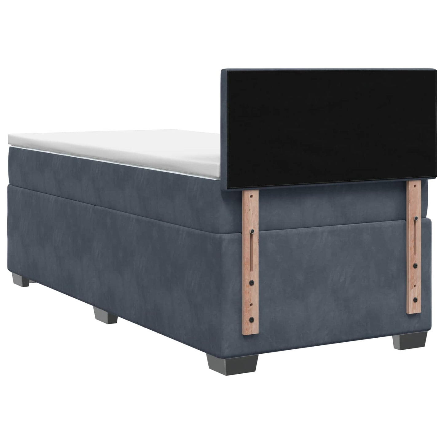 vidaXL Κρεβάτι Box Spring με Στρώμα και LED Σκούρο Γκρι 80 x 200 cm