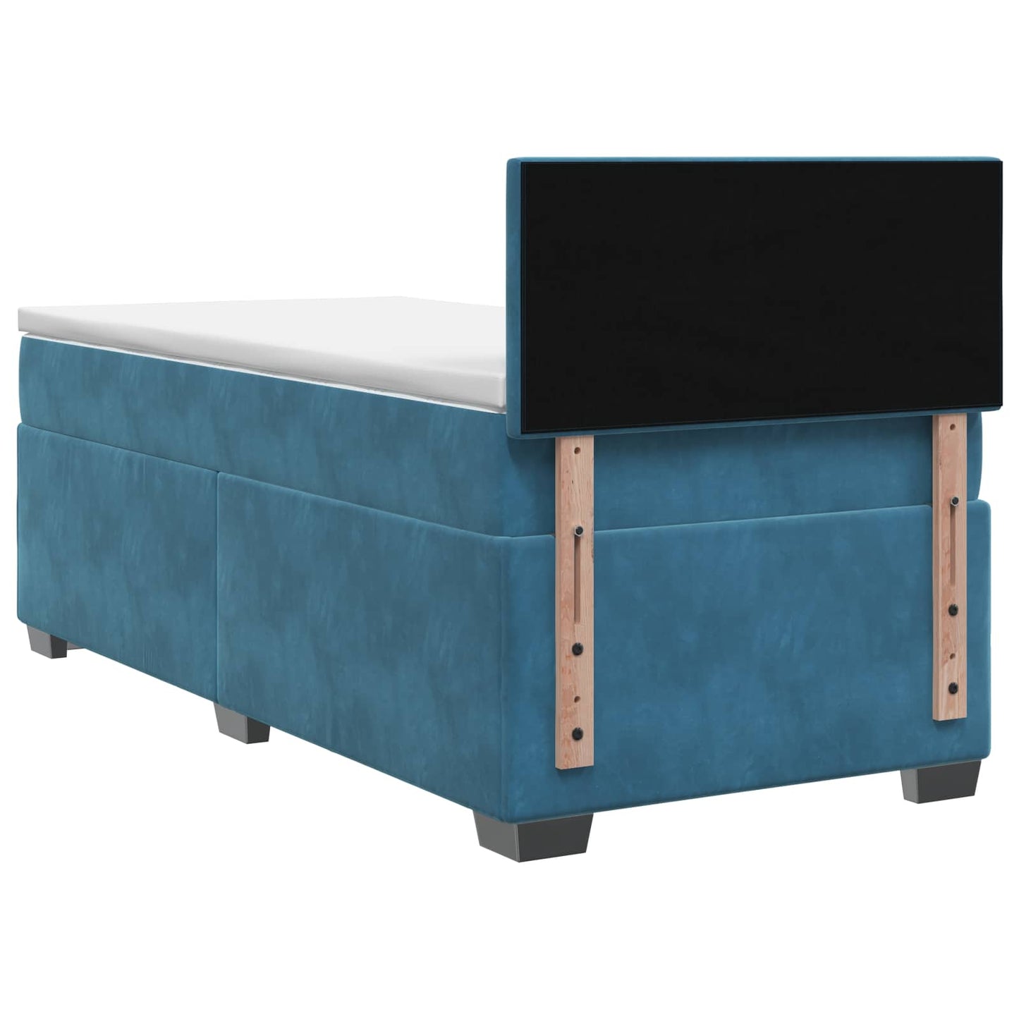 vidaXL Κρεβάτι Box Spring με Στρώμα και LED Μπλε 80 x 200 cm Βελούδο