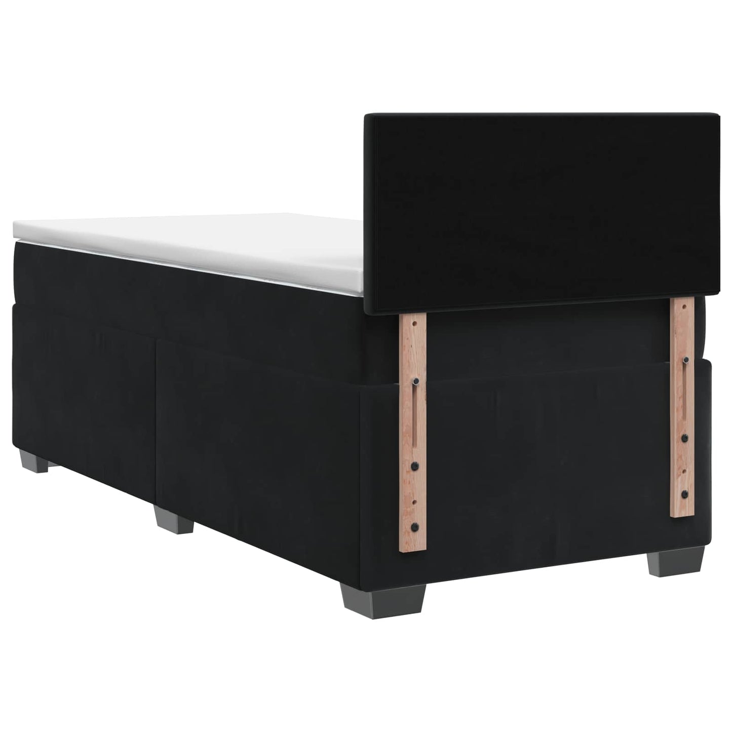 vidaXL Κρεβάτι Box Spring με Στρώμα και LED Μαύρο 80 x 200 cm Βελούδο
