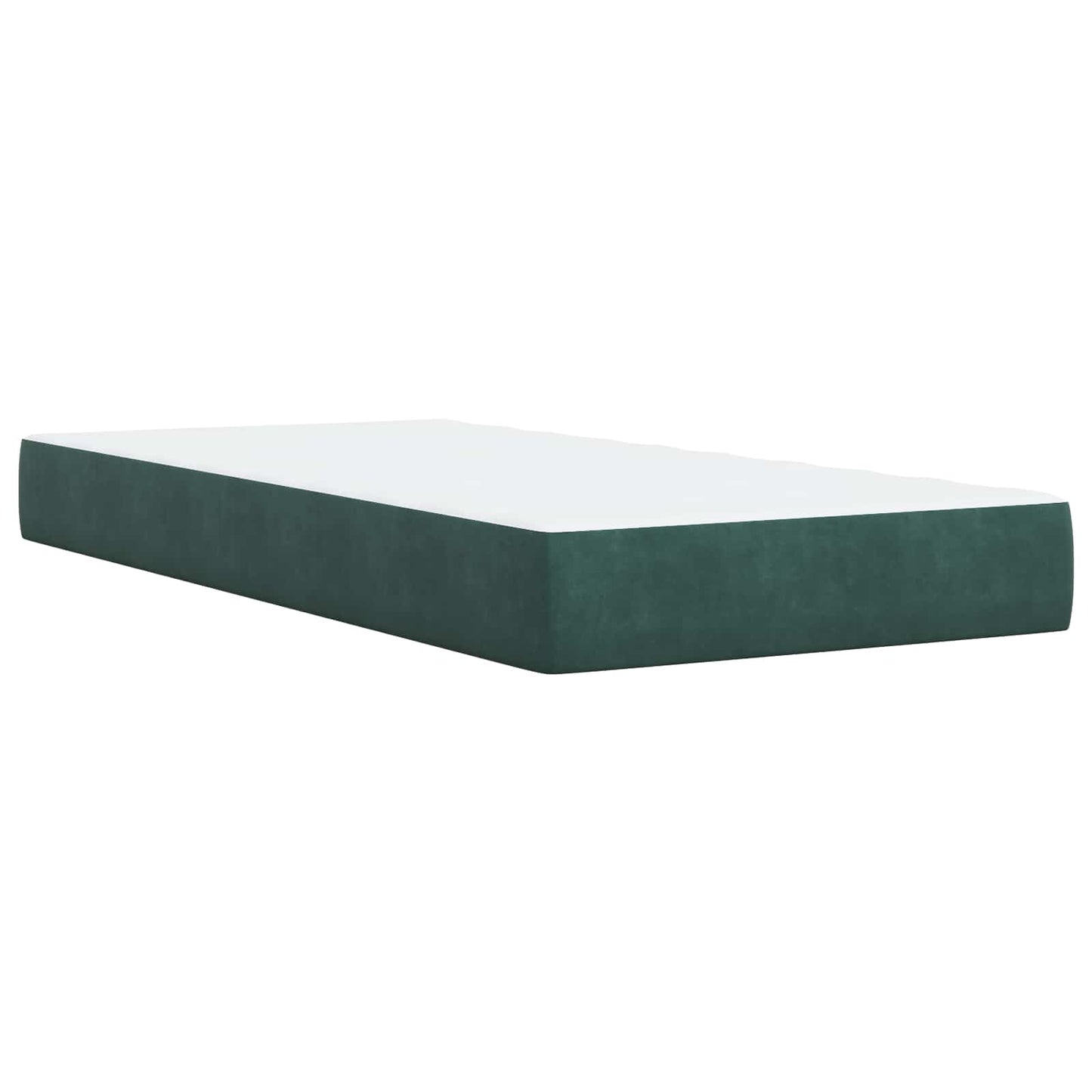 vidaXL Κρεβάτι Box Spring με Στρώμα και LED Σκούρο Πράσινο 90 x 190 cm