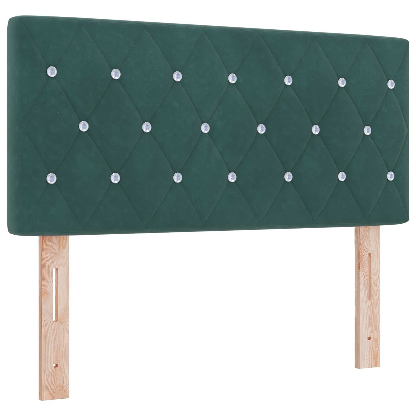 vidaXL Κρεβάτι Box Spring με Στρώμα και LED Σκούρο Πράσινο Βελούδο
