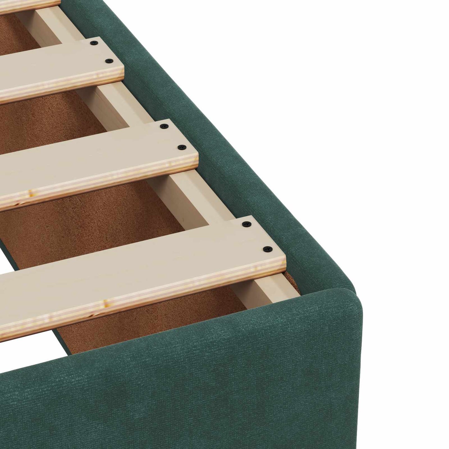 vidaXL Κρεβάτι Box Spring με Στρώμα και LED Σκούρο Πράσινο Βελούδο