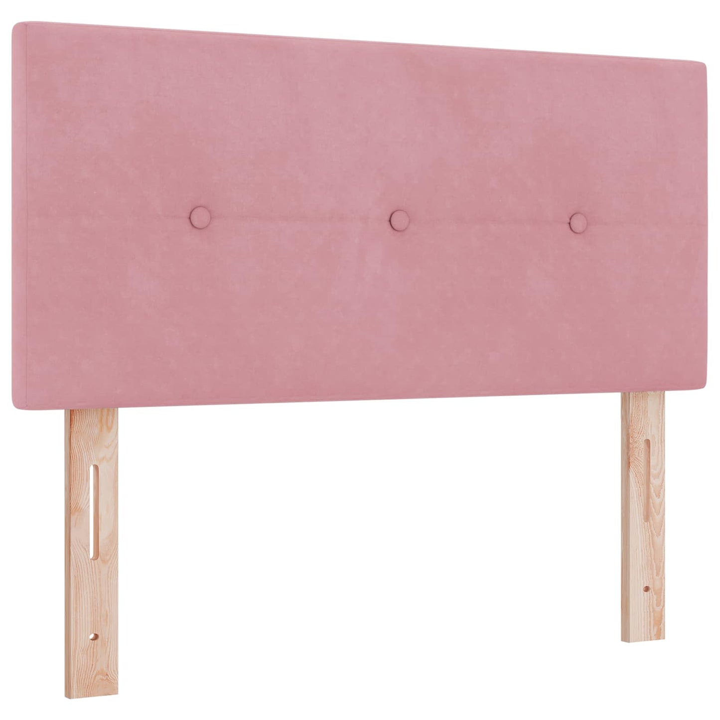vidaXL Κρεβάτι Box Spring με Στρώμα και LED Ροζ 100 x 200 cm Βελούδο
