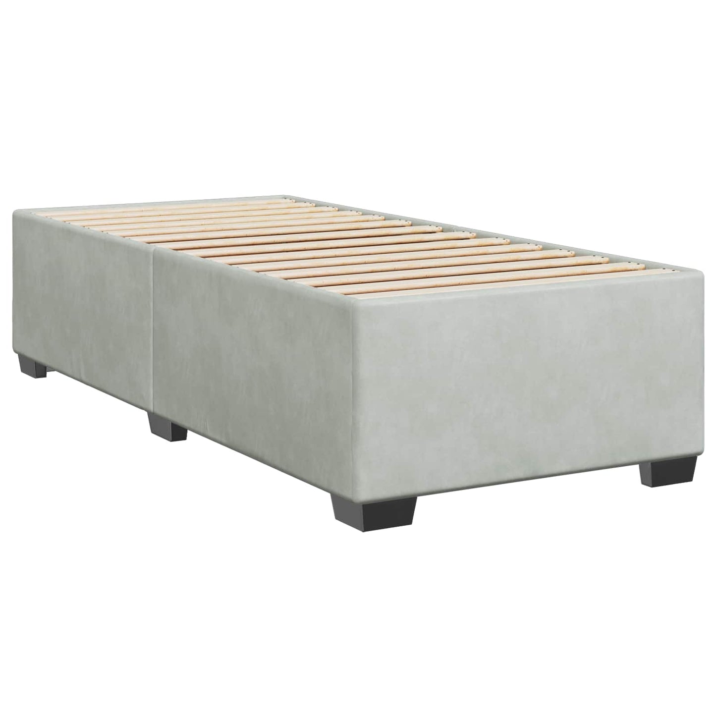 vidaXL Κρεβάτι Box Spring με Στρώμα και LED Ανοιχτό γκρι 100 x 200 cm