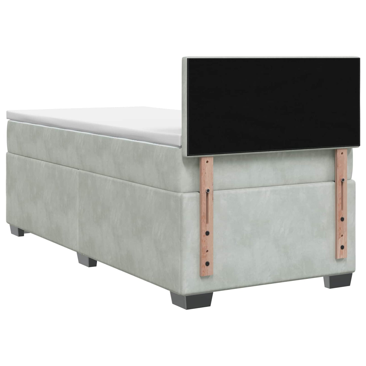 vidaXL Κρεβάτι Box Spring με Στρώμα και LED Ανοιχτό γκρι 100 x 200 cm