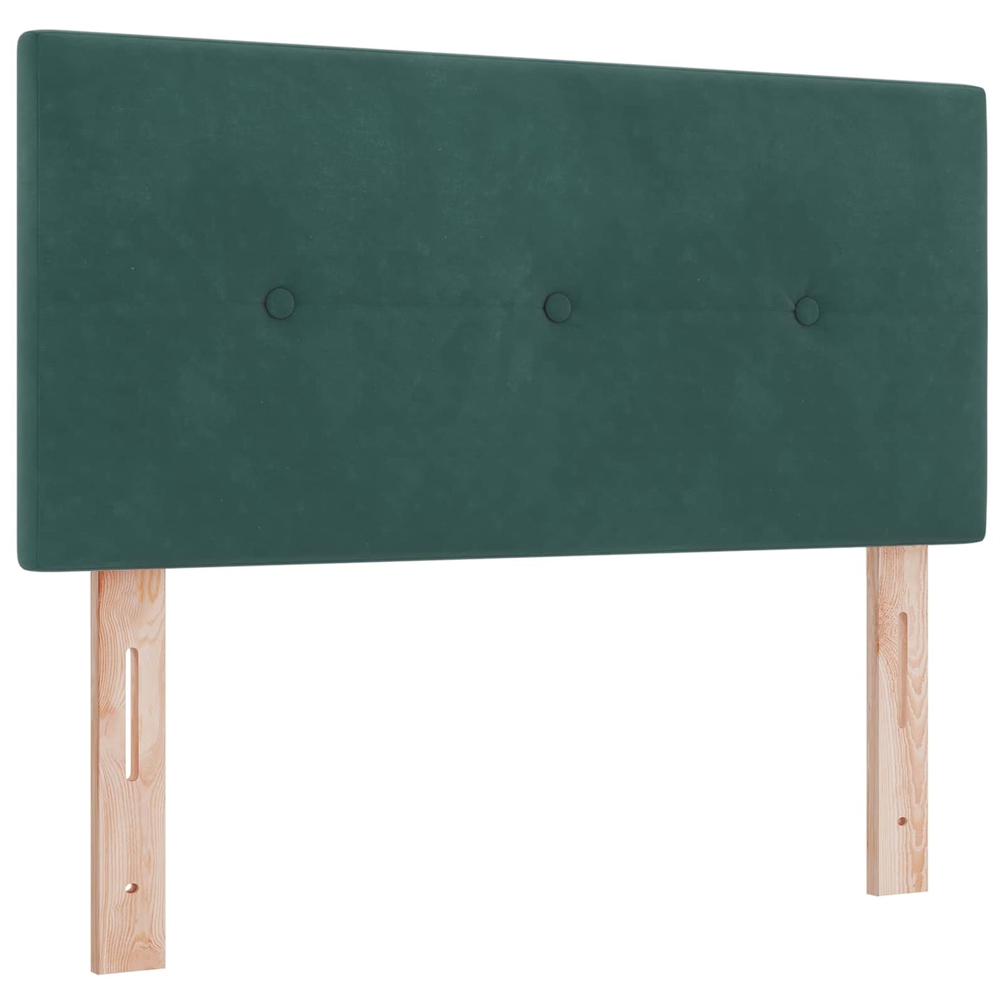 vidaXL Κρεβάτι Box Spring με Στρώμα και LED Σκούρο Πράσινο Βελούδο