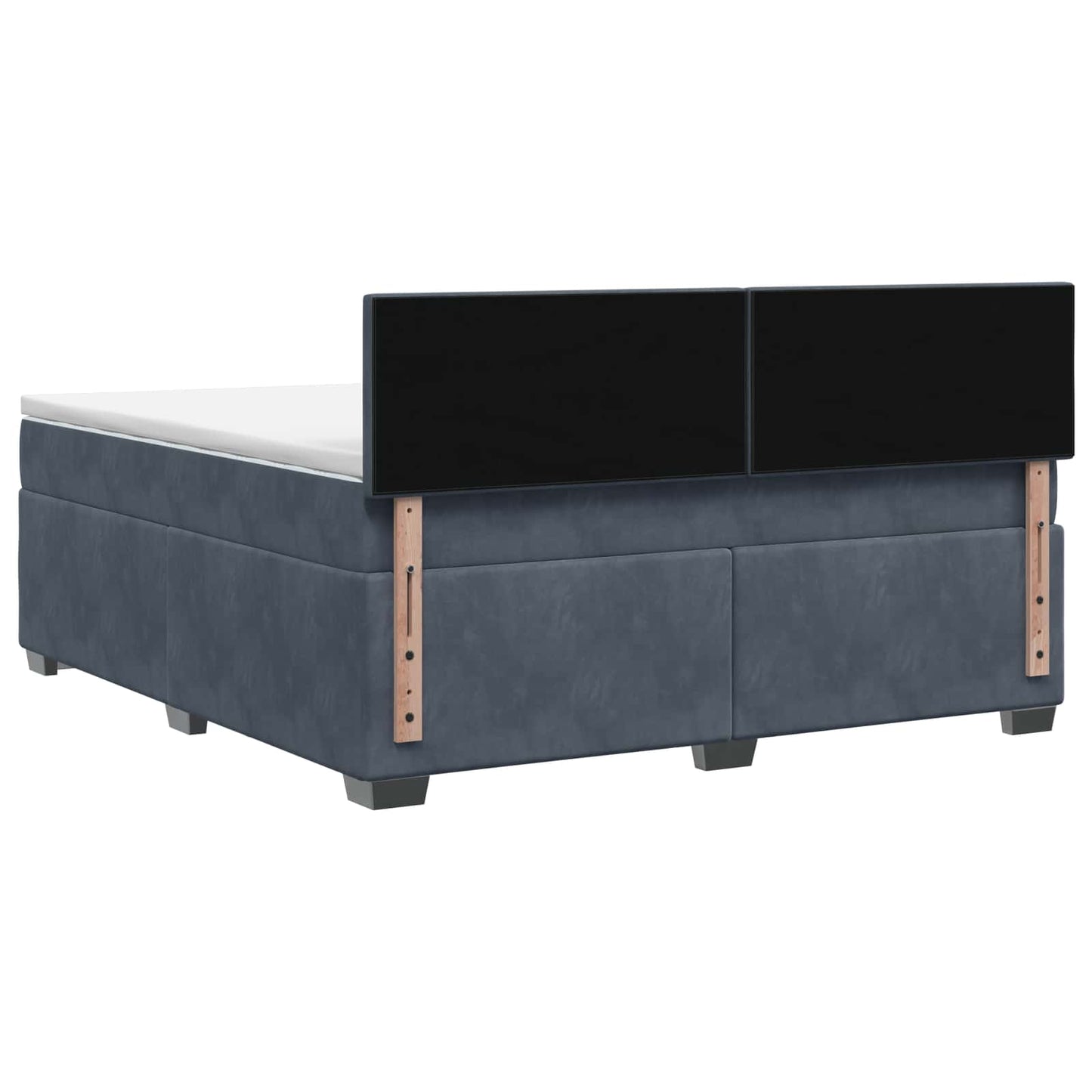 vidaXL Κρεβάτι Box Spring με Στρώμα και LED Σκούρο Γκρι 160 x 200 cm