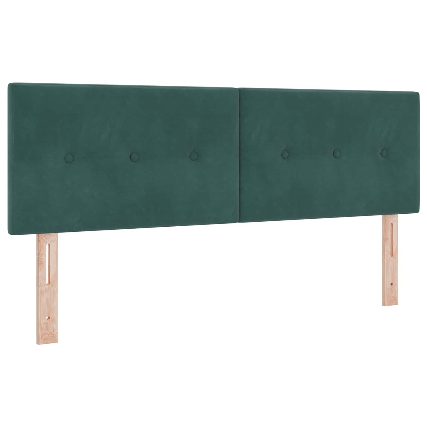 vidaXL Κρεβάτι Box Spring με Στρώμα και LED Σκούρο Πράσινο Βελούδο