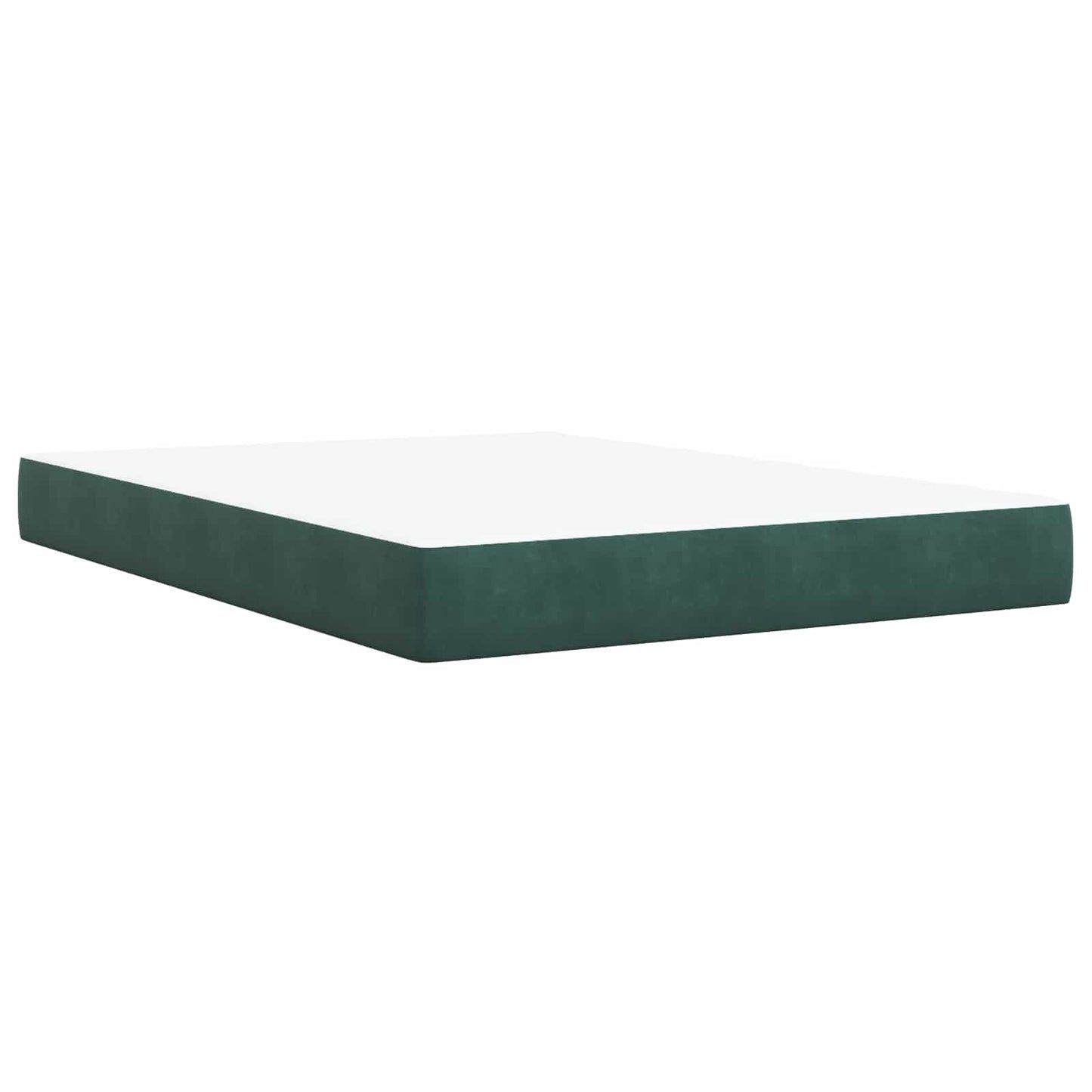 vidaXL Κρεβάτι Box Spring με Στρώμα και LED Σκούρο Πράσινο Βελούδο