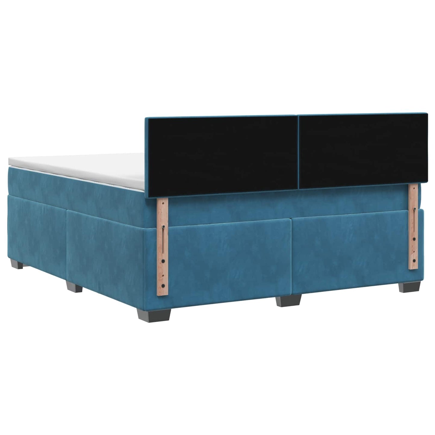vidaXL Κρεβάτι Box Spring με Στρώμα και LED Μπλε 180 x 200 cm Βελούδο