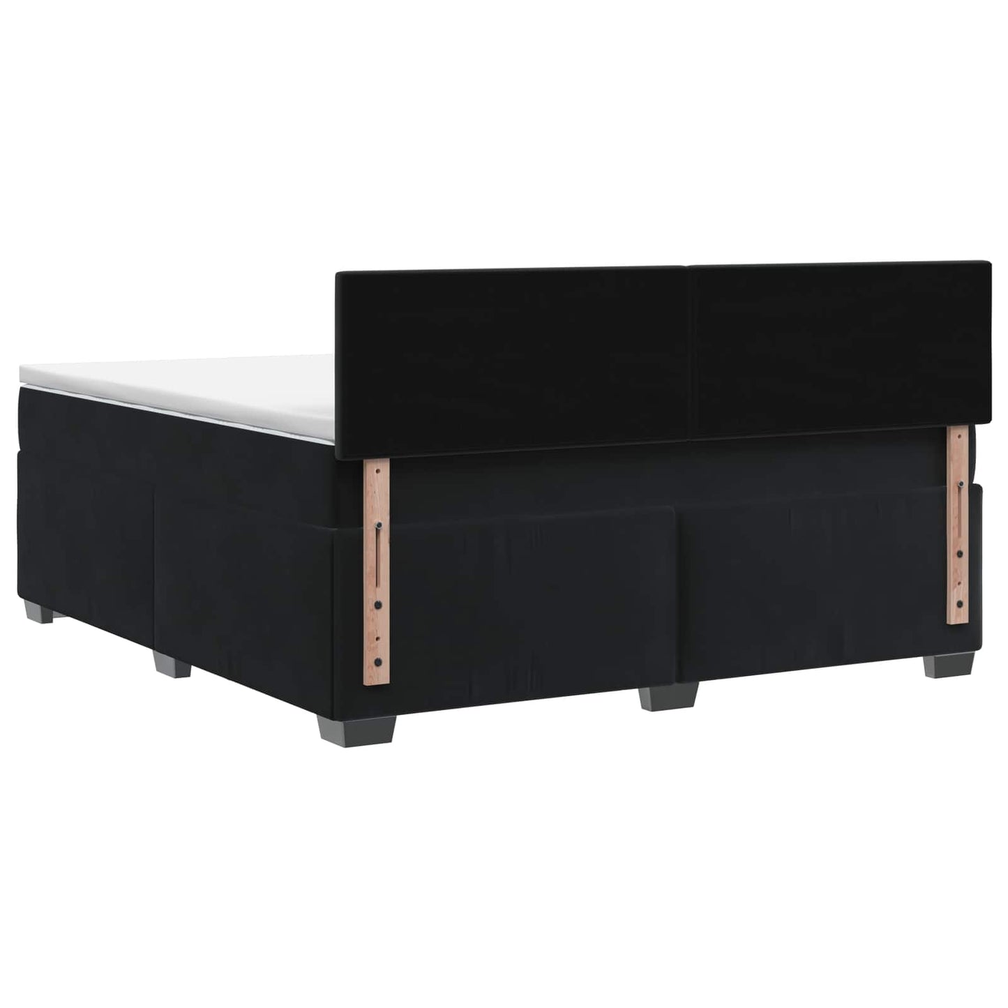 vidaXL Κρεβάτι Box Spring με Στρώμα και LED Μαύρο 180 x 200 cm Βελούδο