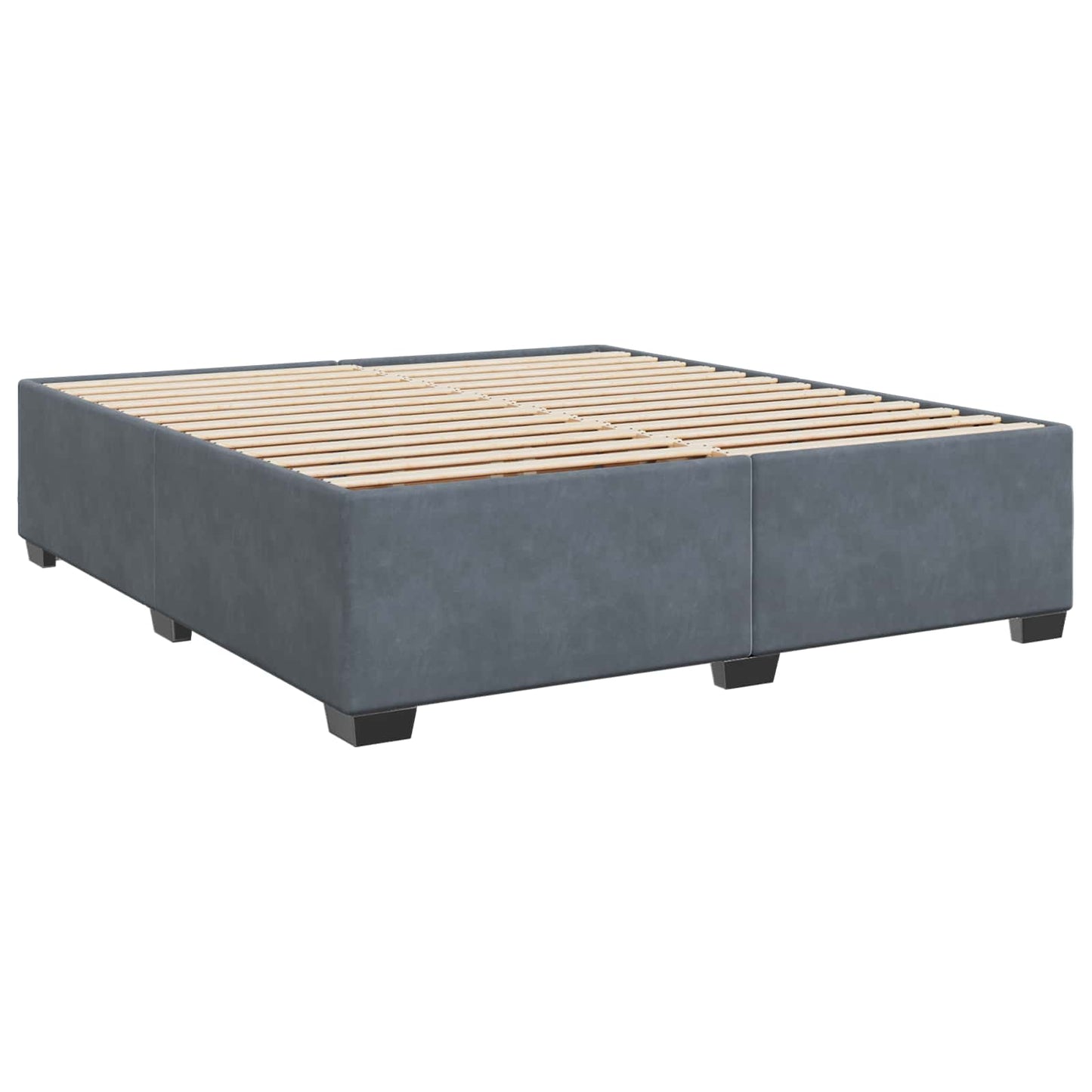 vidaXL Κρεβάτι Box Spring με Στρώμα και LED Σκούρο Γκρι 200 x 200 cm