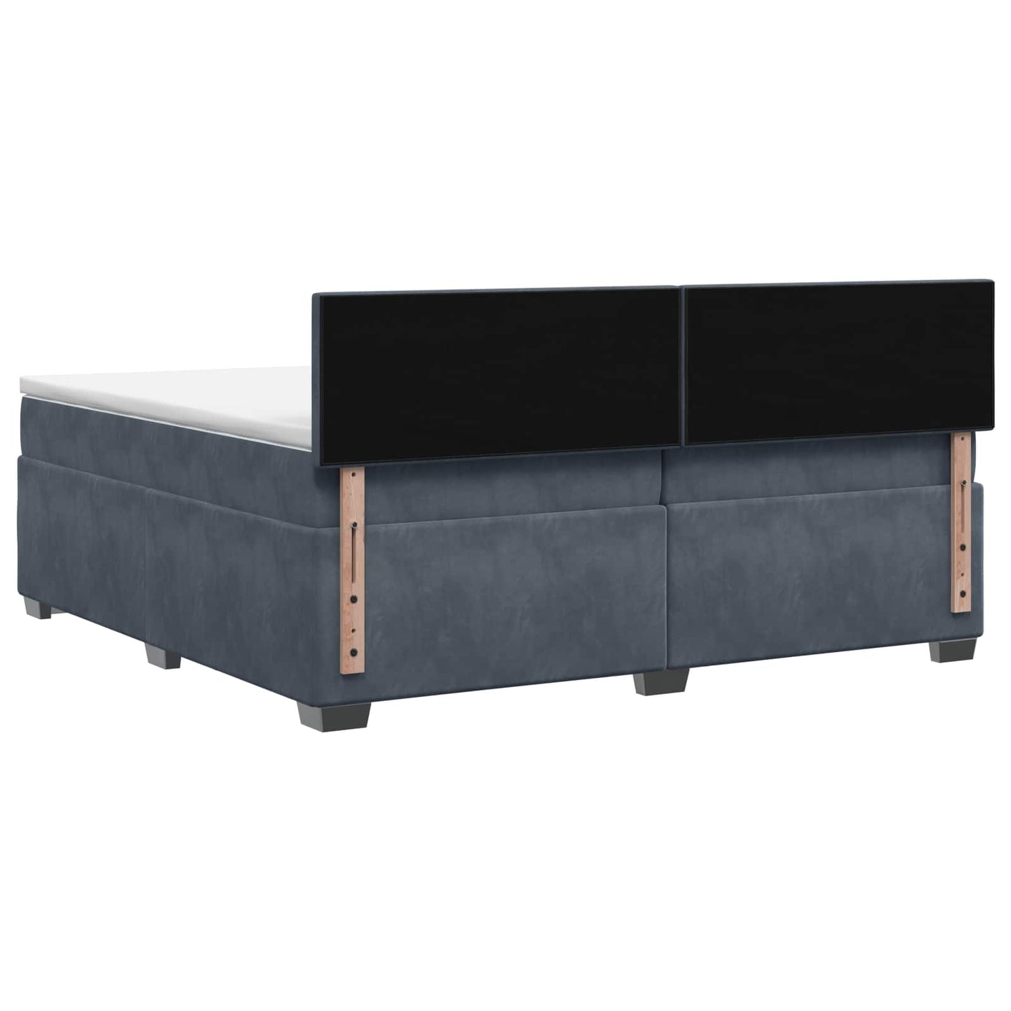 vidaXL Κρεβάτι Box Spring με Στρώμα και LED Σκούρο Γκρι 200 x 200 cm
