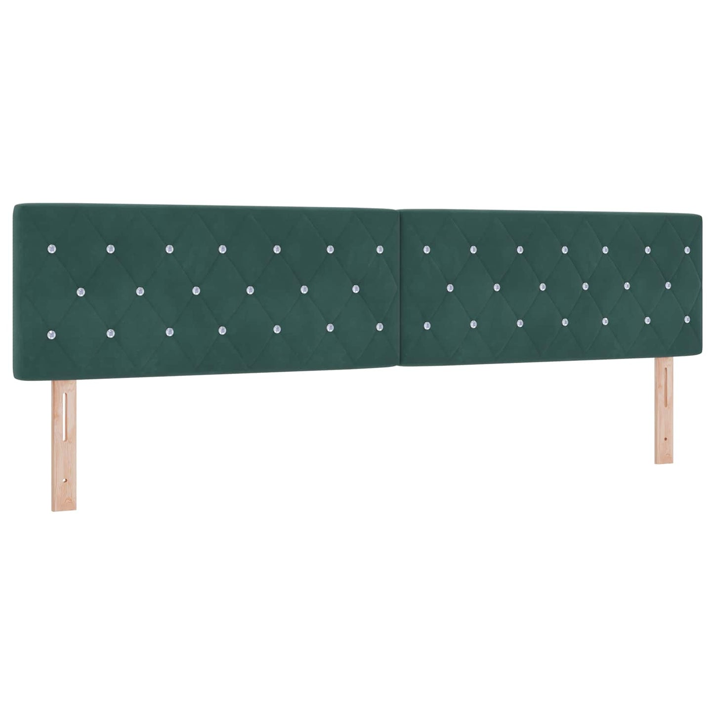 vidaXL Κρεβάτι Box Spring με Στρώμα και LED Σκούρο Πράσινο Βελούδο