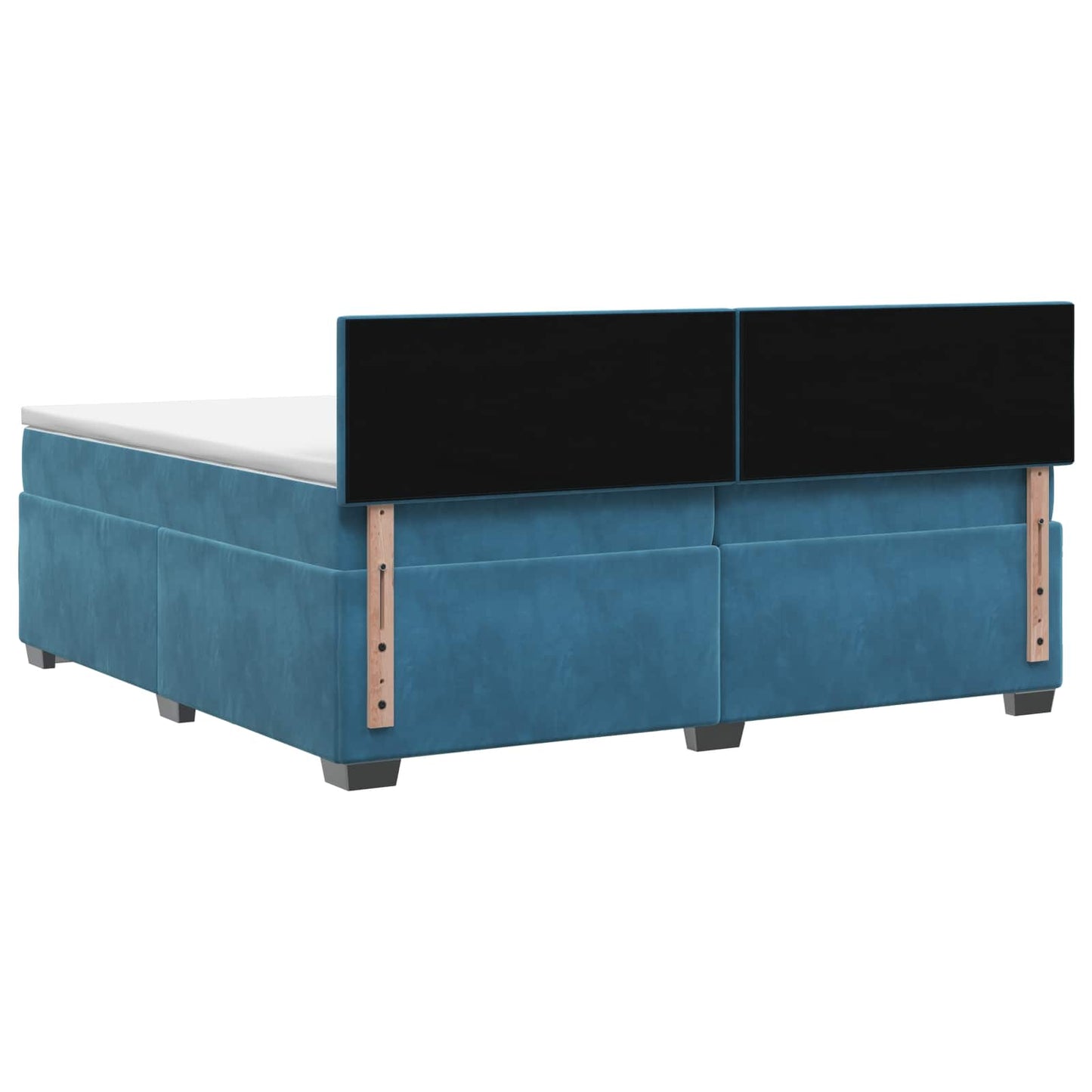 vidaXL Κρεβάτι Box Spring με Στρώμα και LED Μπλε 200 x 200 cm Βελούδο