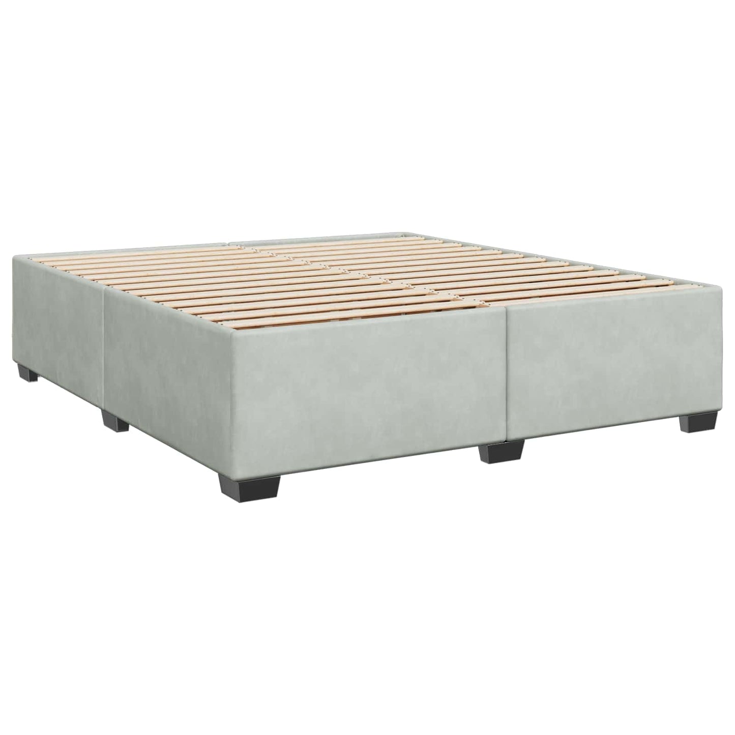 vidaXL Κρεβάτι Box Spring με Στρώμα και LED Ανοιχτό γκρι 200 x 200 cm