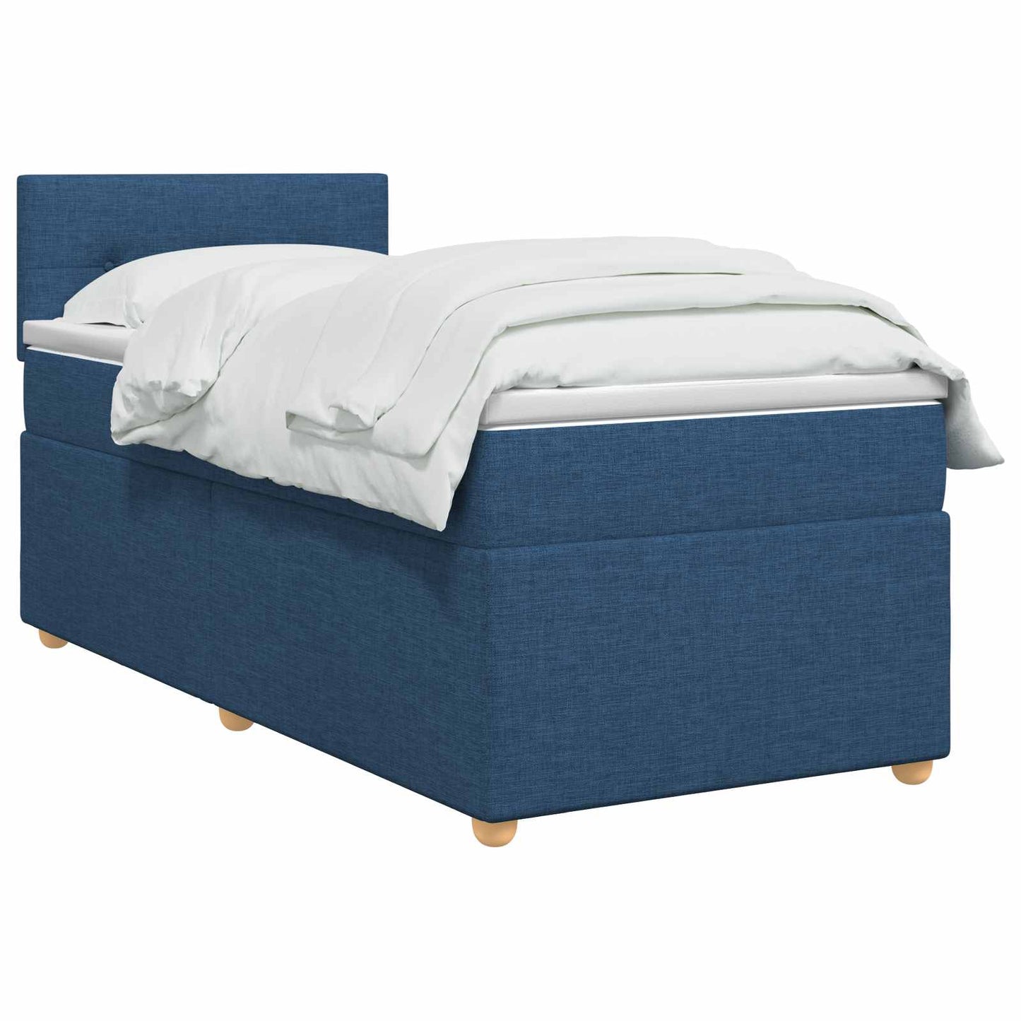vidaXL Κρεβάτι box spring με στρώμα Μπλε 80 x 200 cm Ύφασμα