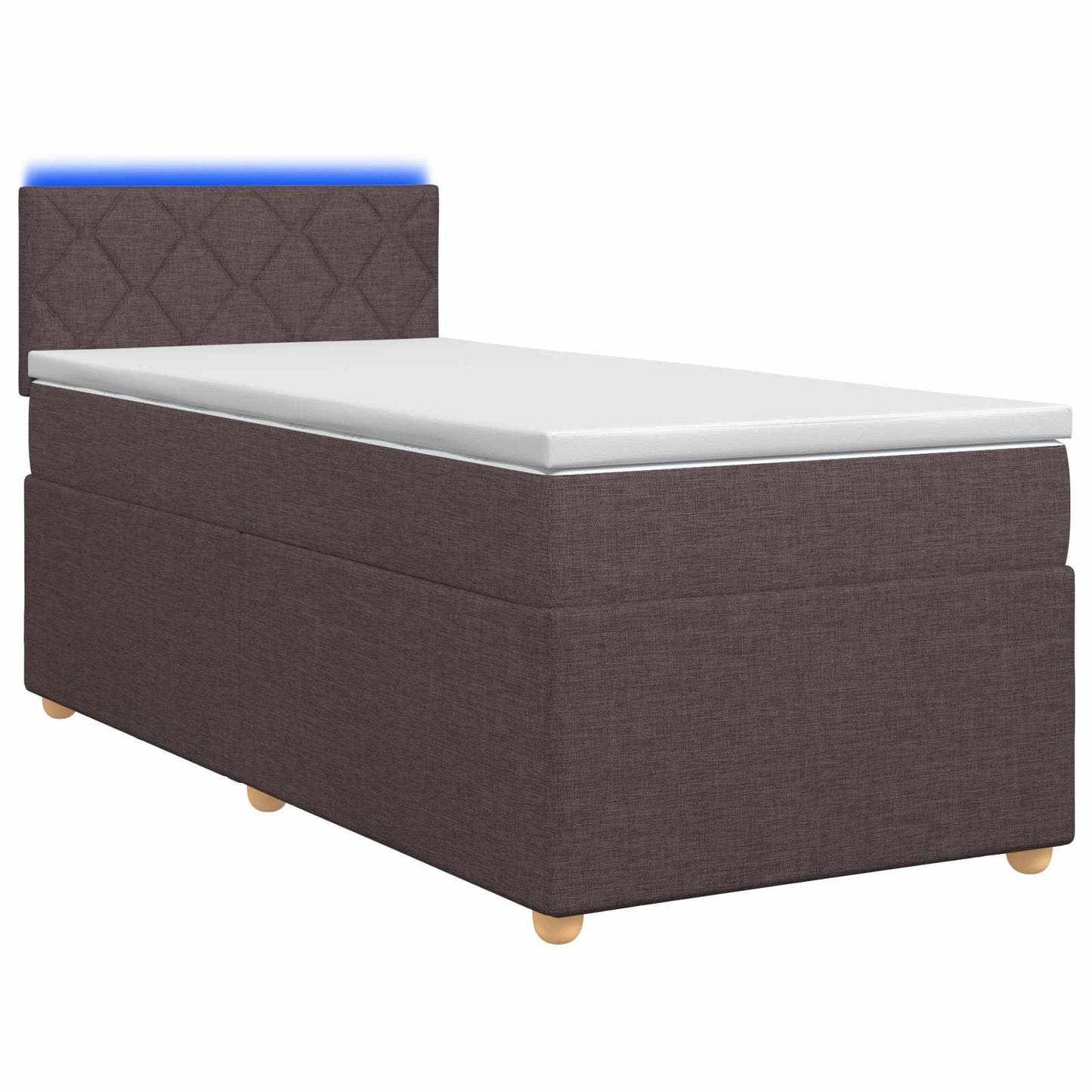 vidaXL Κρεβάτι box spring με στρώμα Σκούρο Καφέ 80 x 200 cm Ύφασμα
