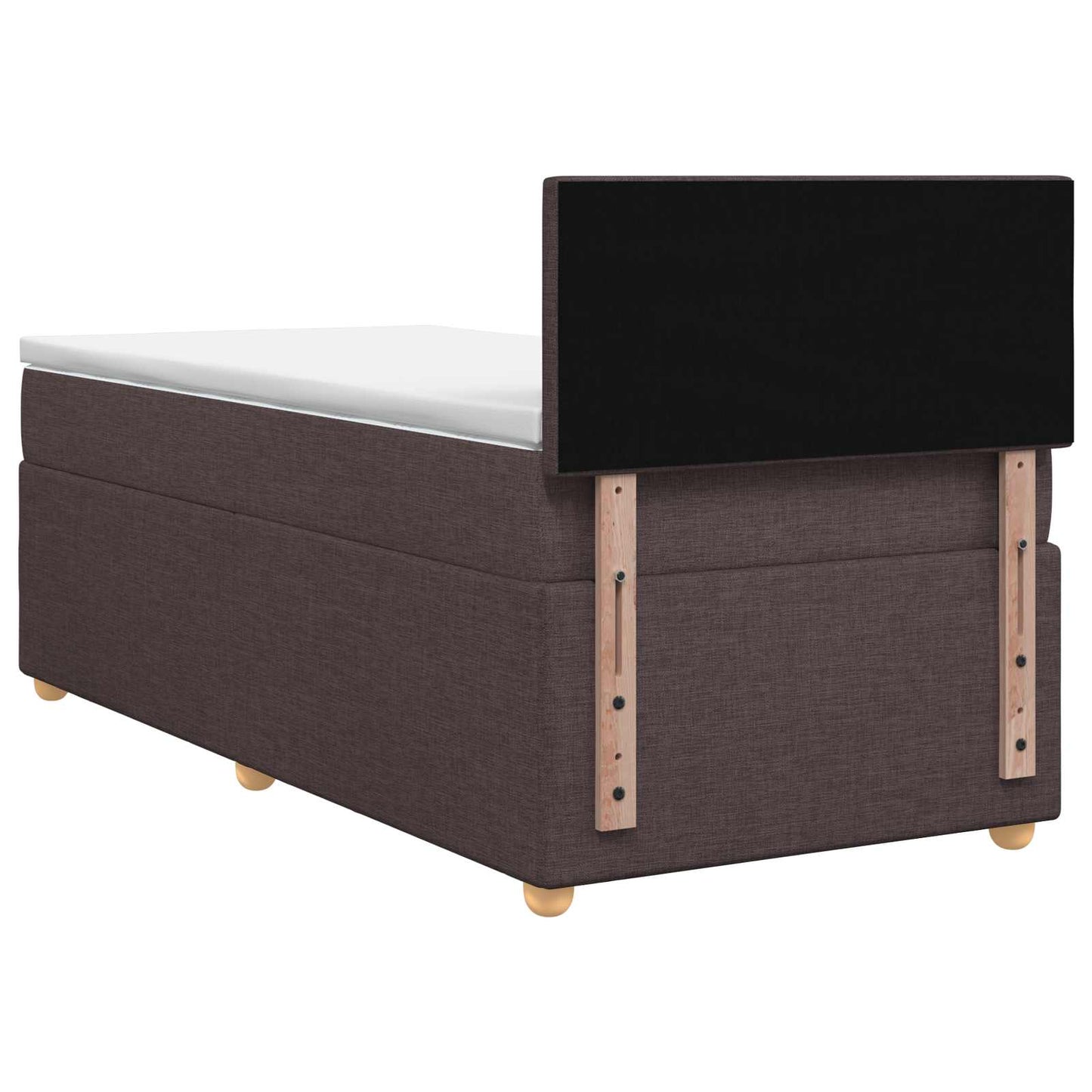 vidaXL Κρεβάτι box spring με στρώμα Σκούρο Καφέ 80 x 200 cm Ύφασμα