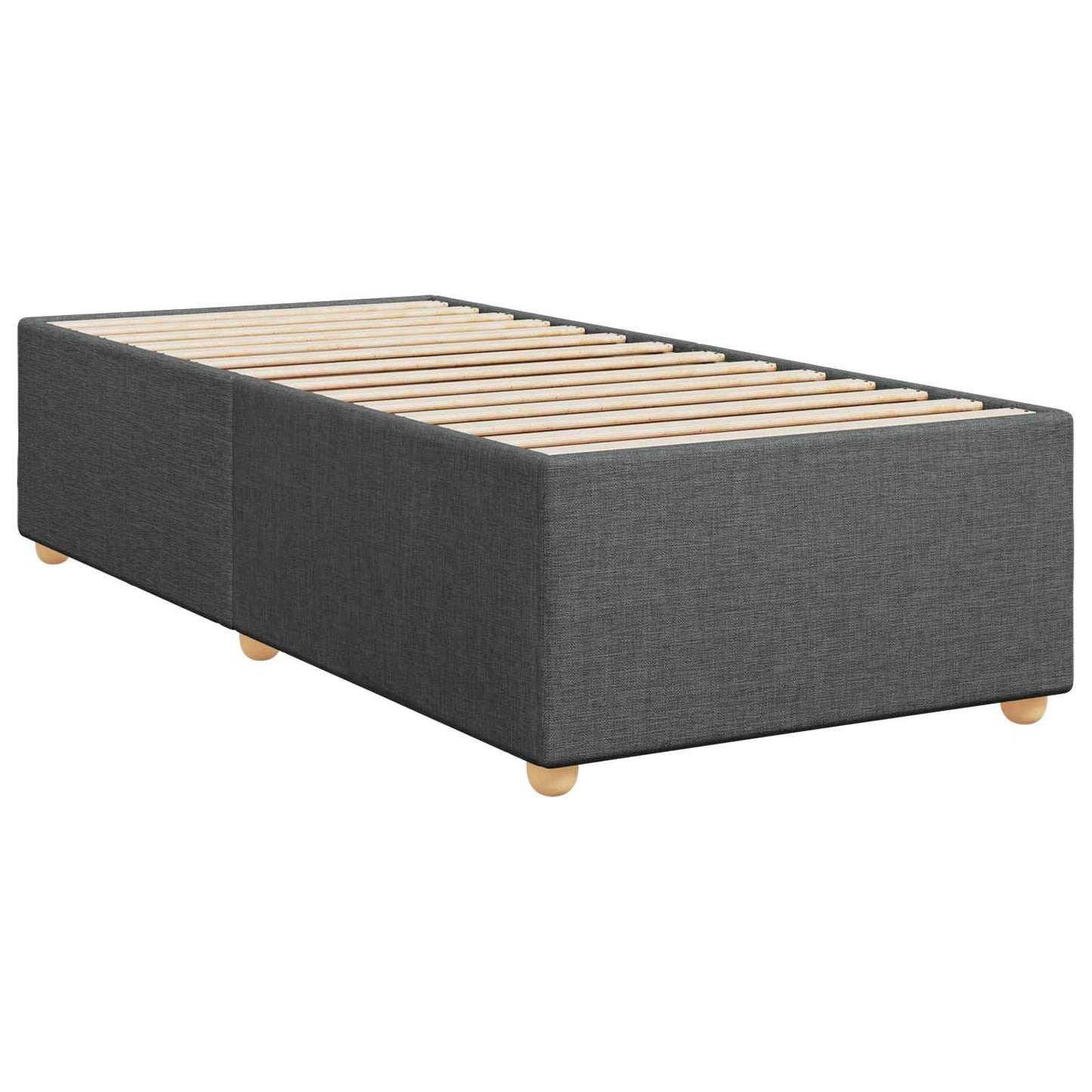 vidaXL Κρεβάτι box spring με στρώμα Σκούρο Γκρι 90 x 200 cm Ύφασμα