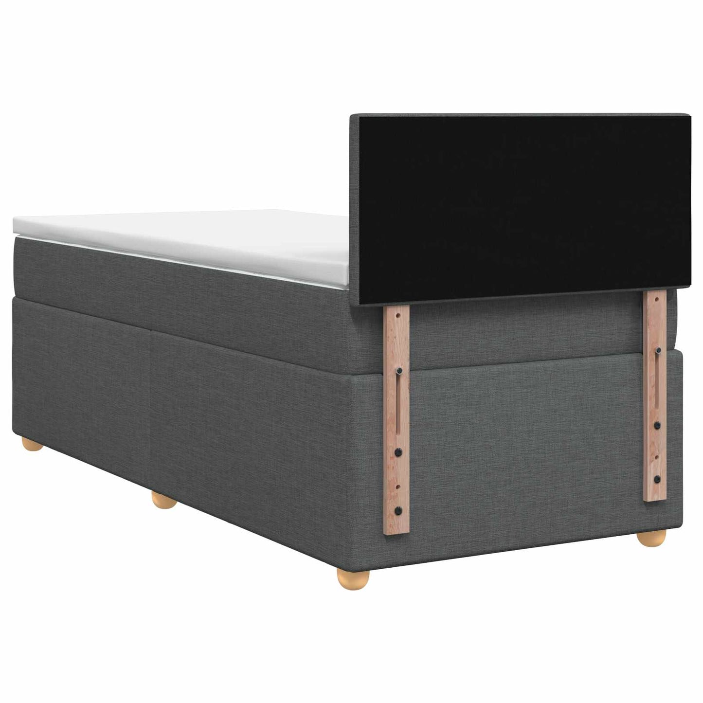 vidaXL Κρεβάτι box spring με στρώμα Σκούρο Γκρι 90 x 200 cm Ύφασμα