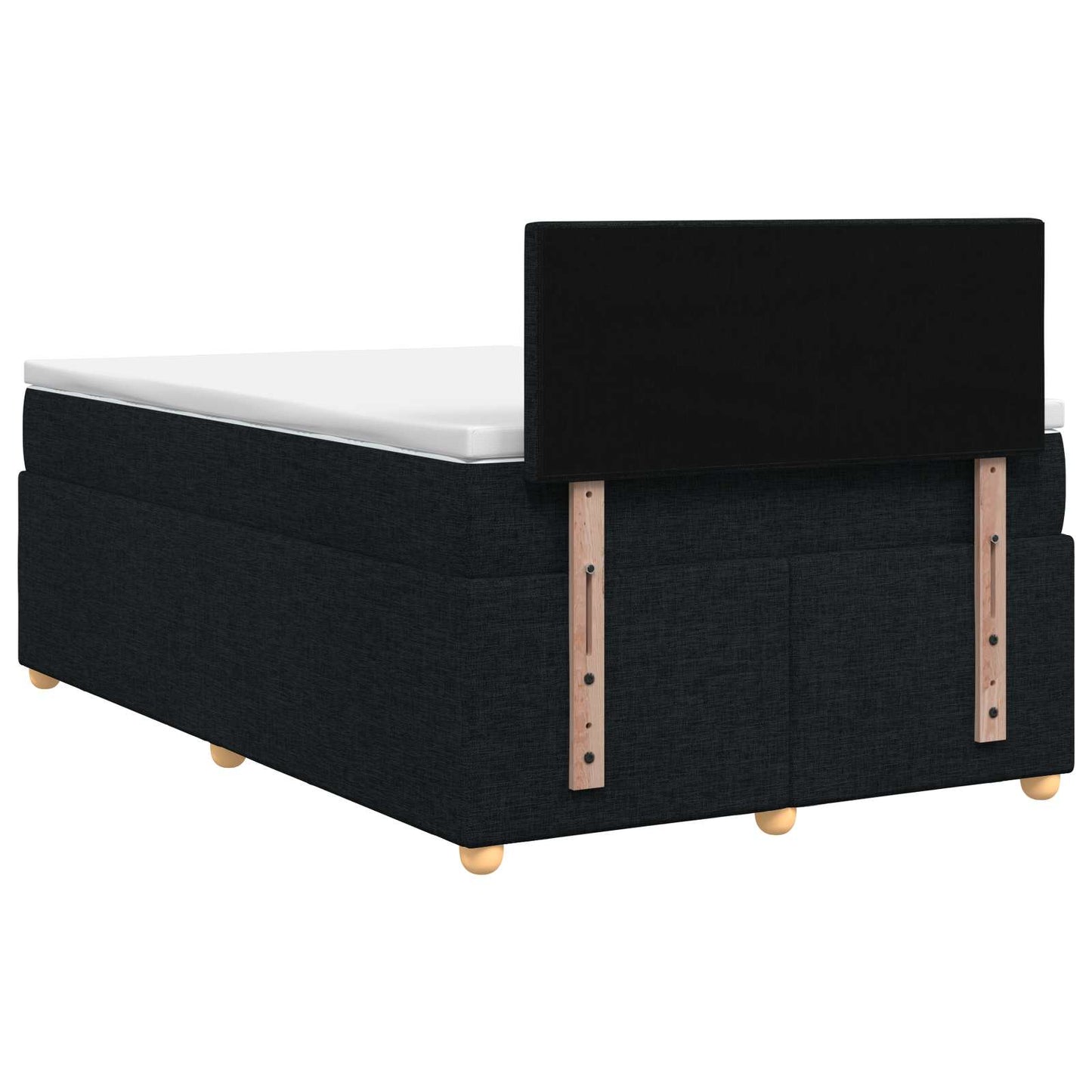 vidaXL Κρεβάτι box spring με στρώμα Μαύρο 120 x 200 cm Ύφασμα