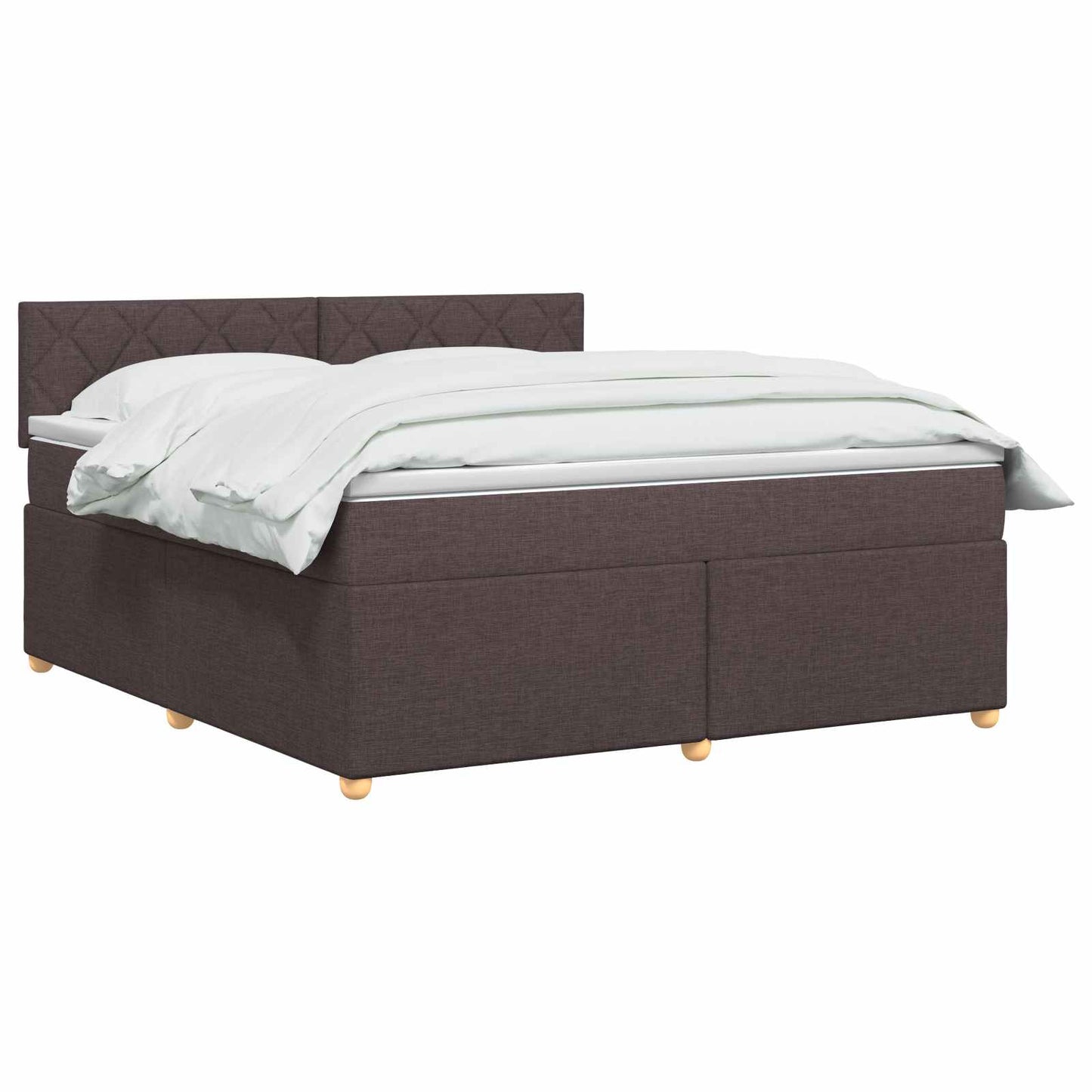 vidaXL Κρεβάτι box spring με στρώμα Σκούρο Καφέ 140 x 200 cm Ύφασμα