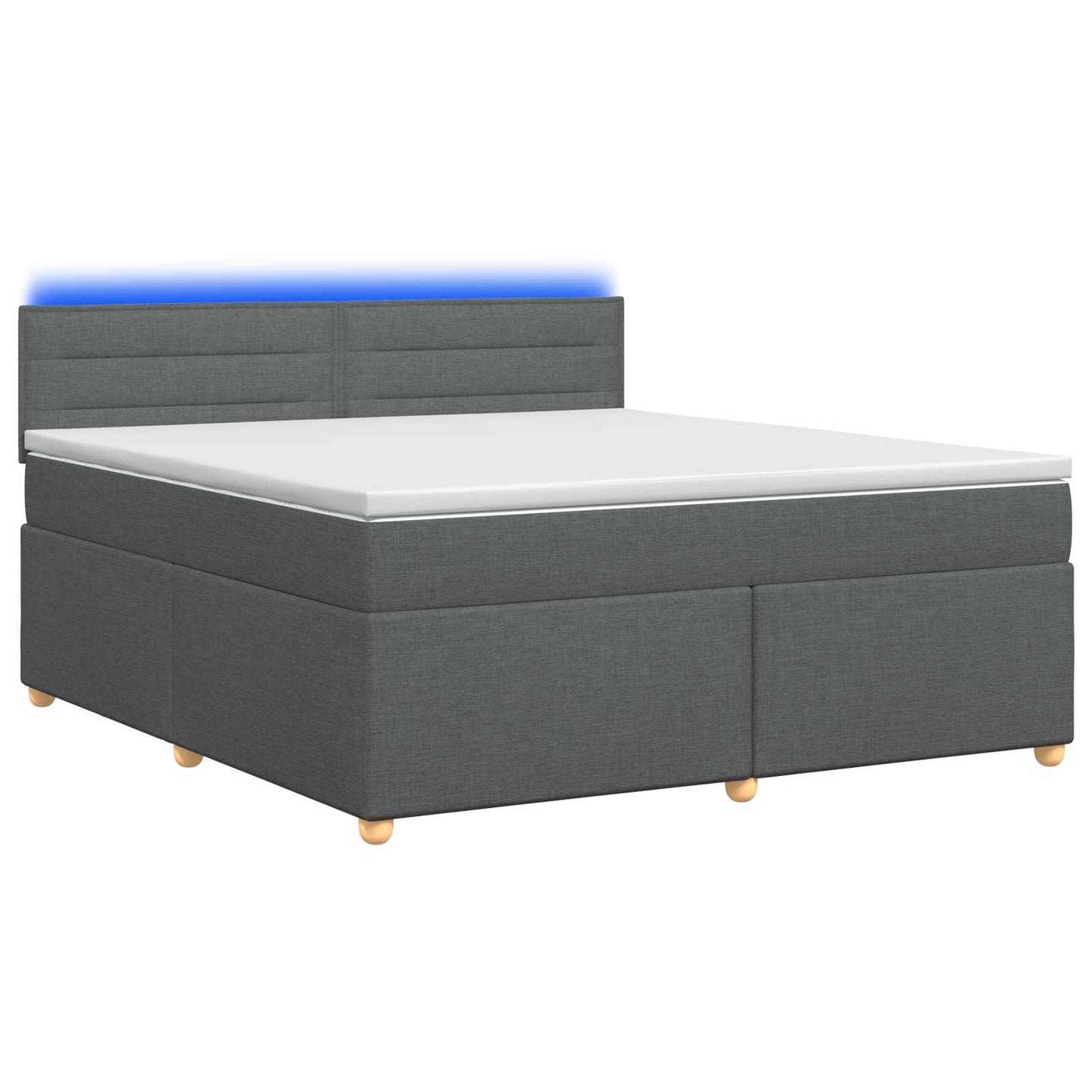 vidaXL Κρεβάτι box spring με στρώμα Σκούρο Γκρι 160 x 200 cm Ύφασμα