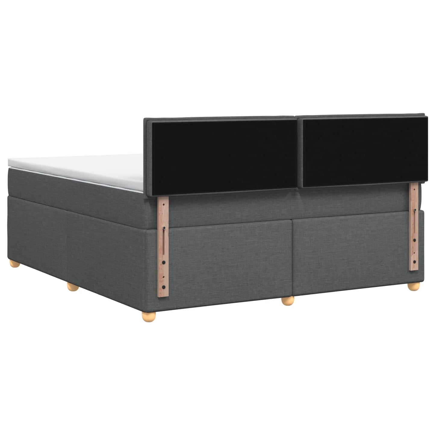 vidaXL Κρεβάτι box spring με στρώμα Σκούρο Γκρι 160 x 200 cm Ύφασμα
