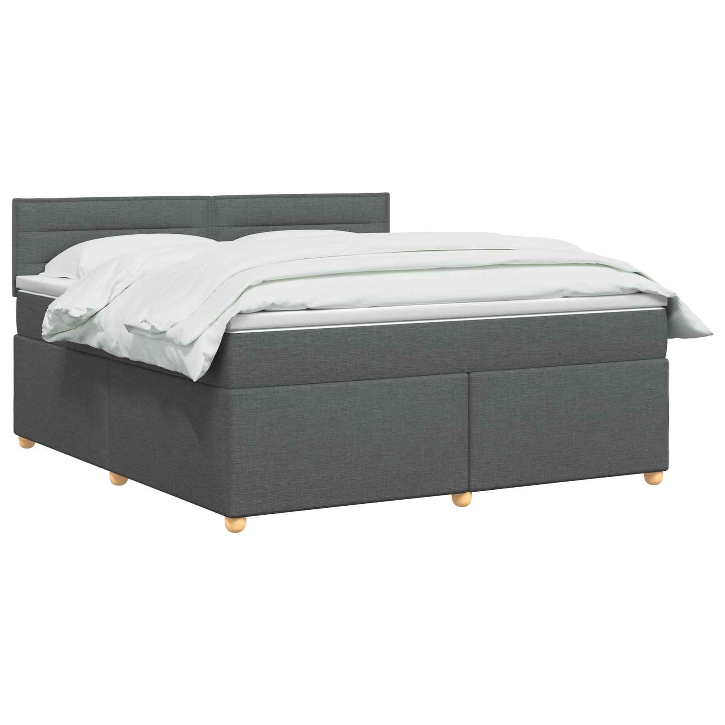 vidaXL Κρεβάτι box spring με στρώμα Σκούρο Γκρι 160 x 200 cm Ύφασμα