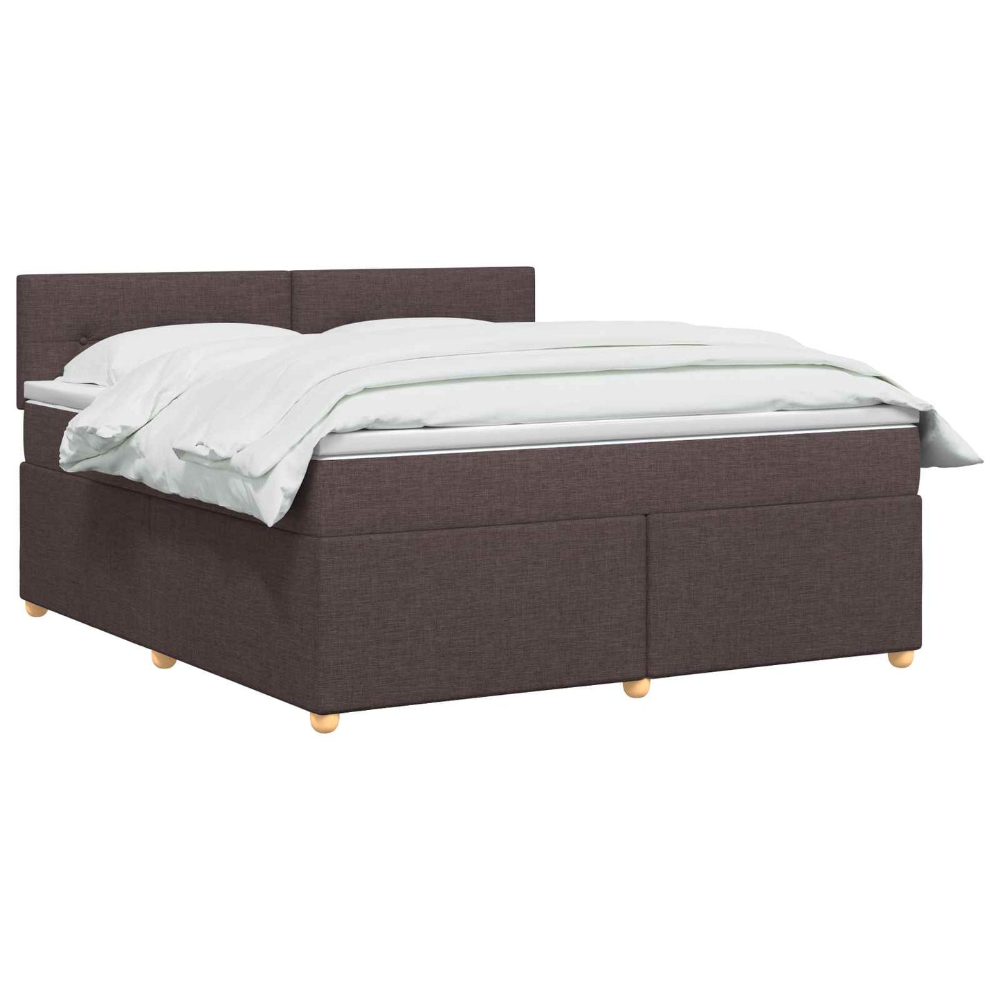 vidaXL Κρεβάτι box spring με στρώμα Σκούρο Καφέ 160 x 200 cm Ύφασμα