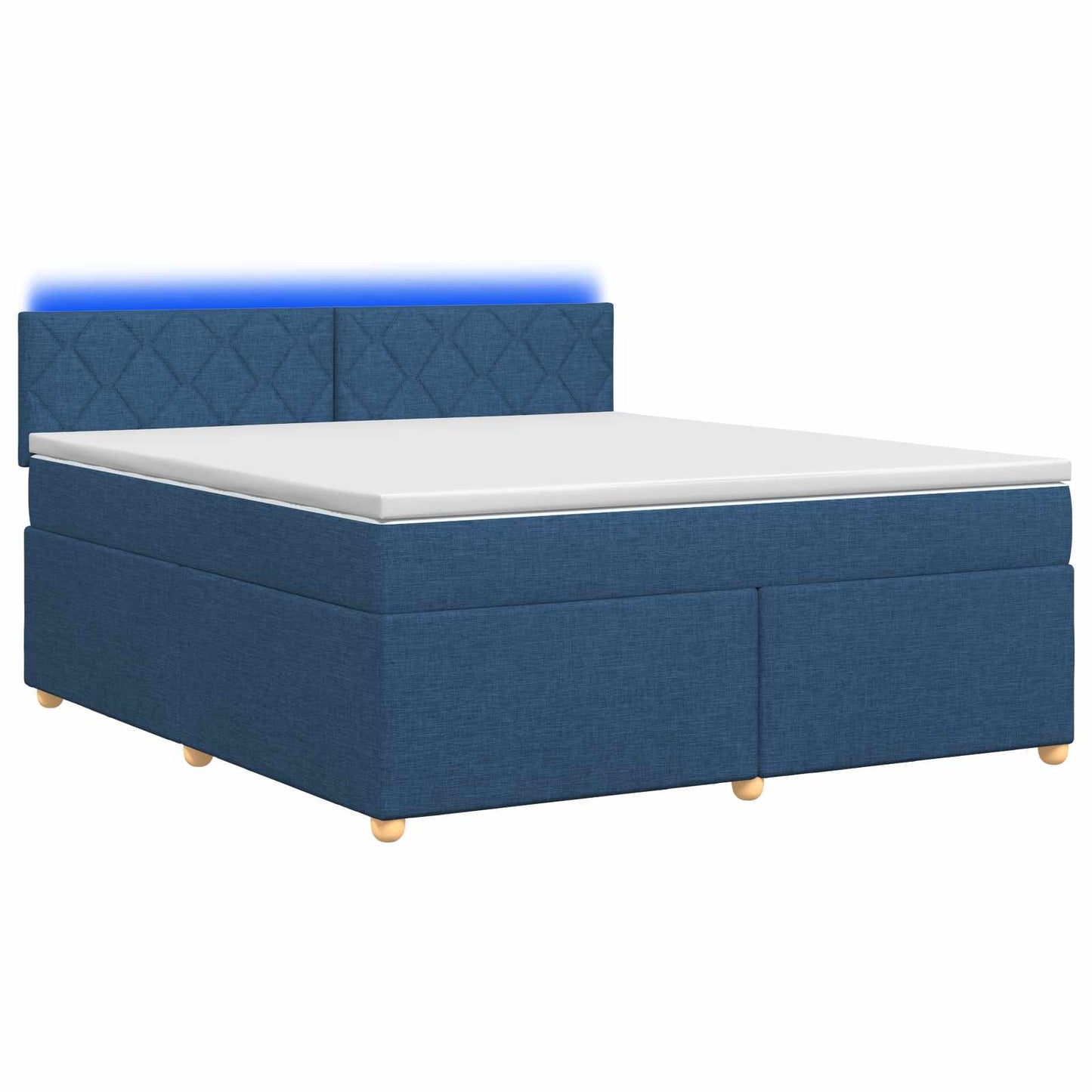 vidaXL Κρεβάτι box spring με στρώμα Μπλε 160 x 200 cm Ύφασμα