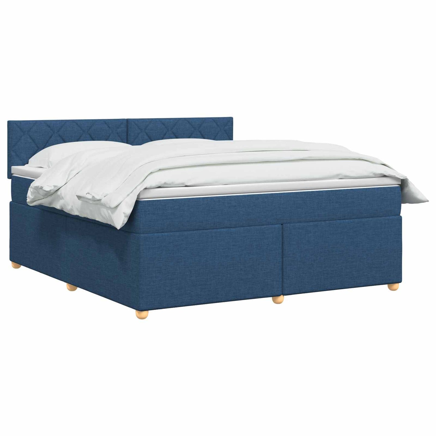 vidaXL Κρεβάτι box spring με στρώμα Μπλε 160 x 200 cm Ύφασμα