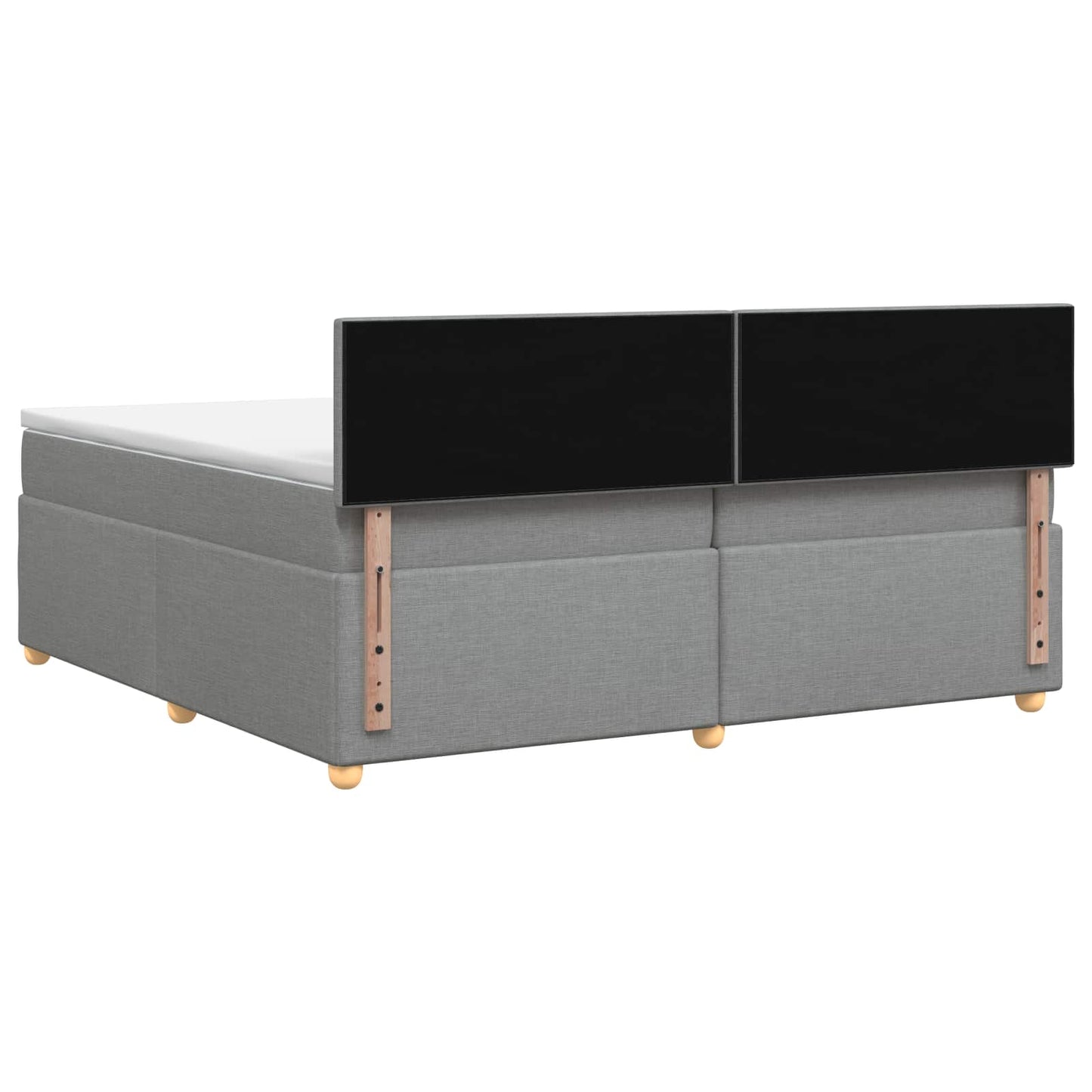 vidaXL Κρεβάτι box spring με στρώμα Ανοιχτό γκρι 200 x 200 cm Ύφασμα