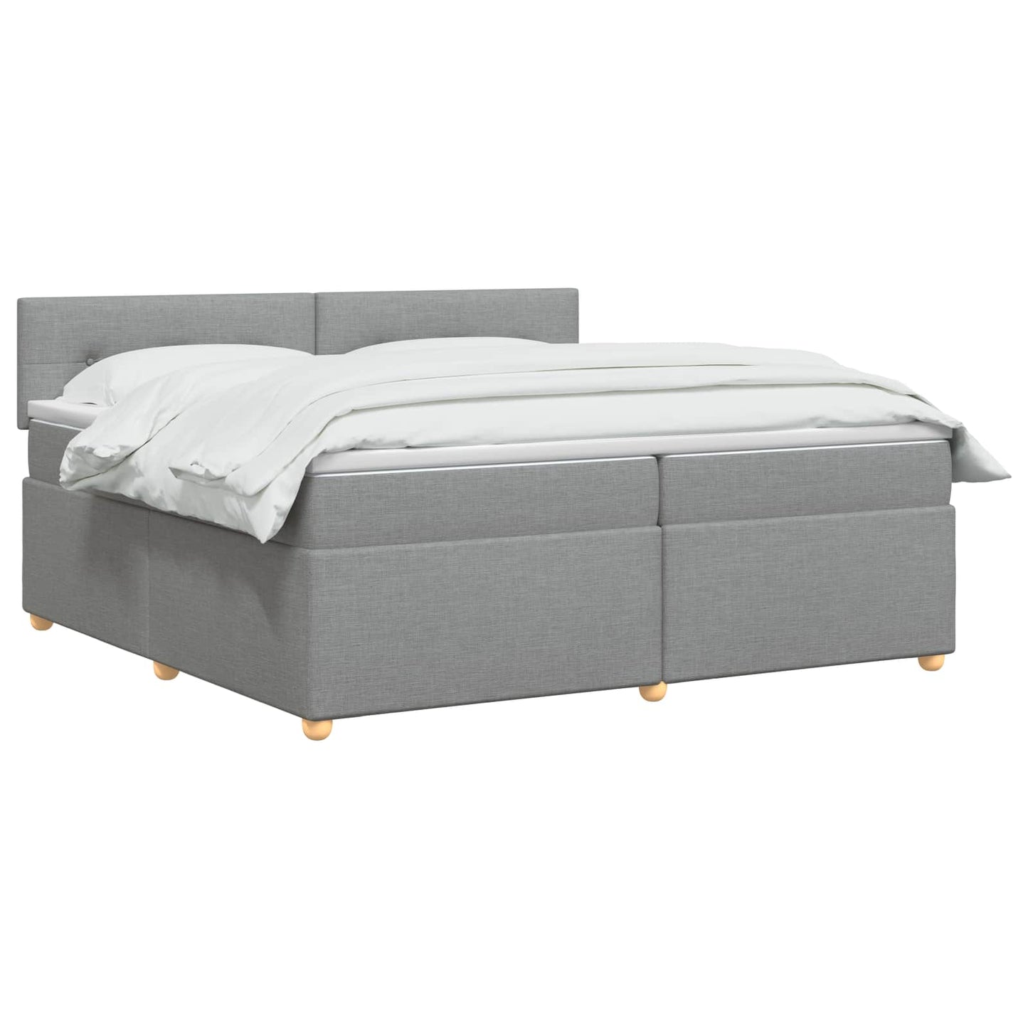 vidaXL Κρεβάτι box spring με στρώμα Ανοιχτό γκρι 200 x 200 cm Ύφασμα