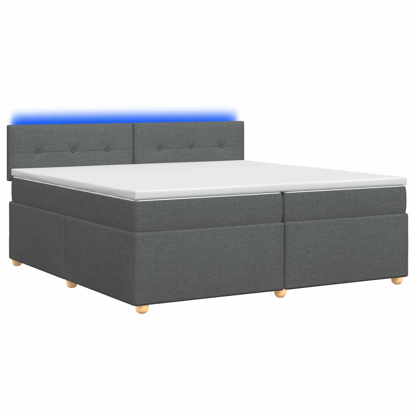 vidaXL Κρεβάτι box spring με στρώμα Σκούρο Γκρι 200 x 200 cm Ύφασμα
