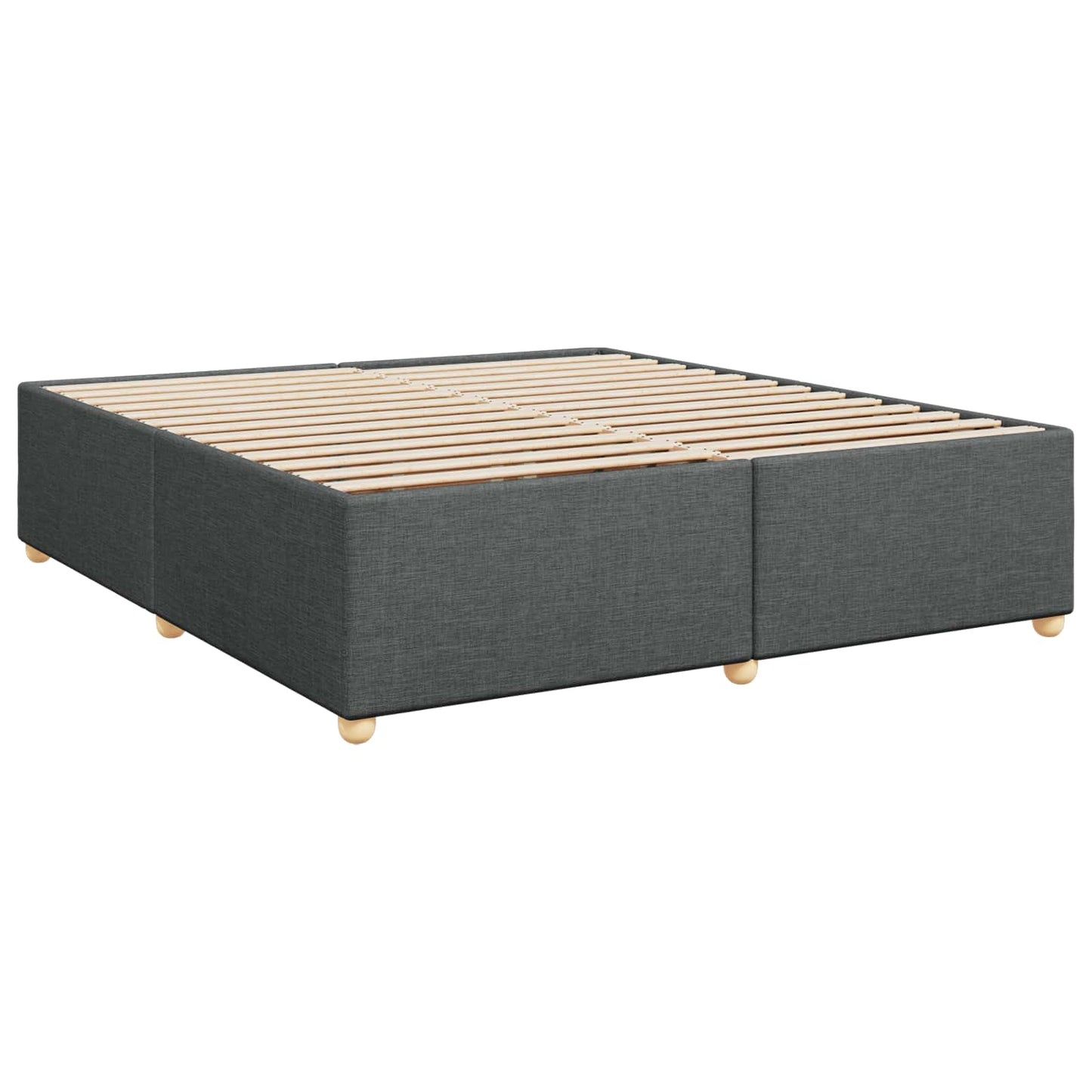 vidaXL Κρεβάτι box spring με στρώμα Σκούρο Γκρι 200 x 200 cm Ύφασμα